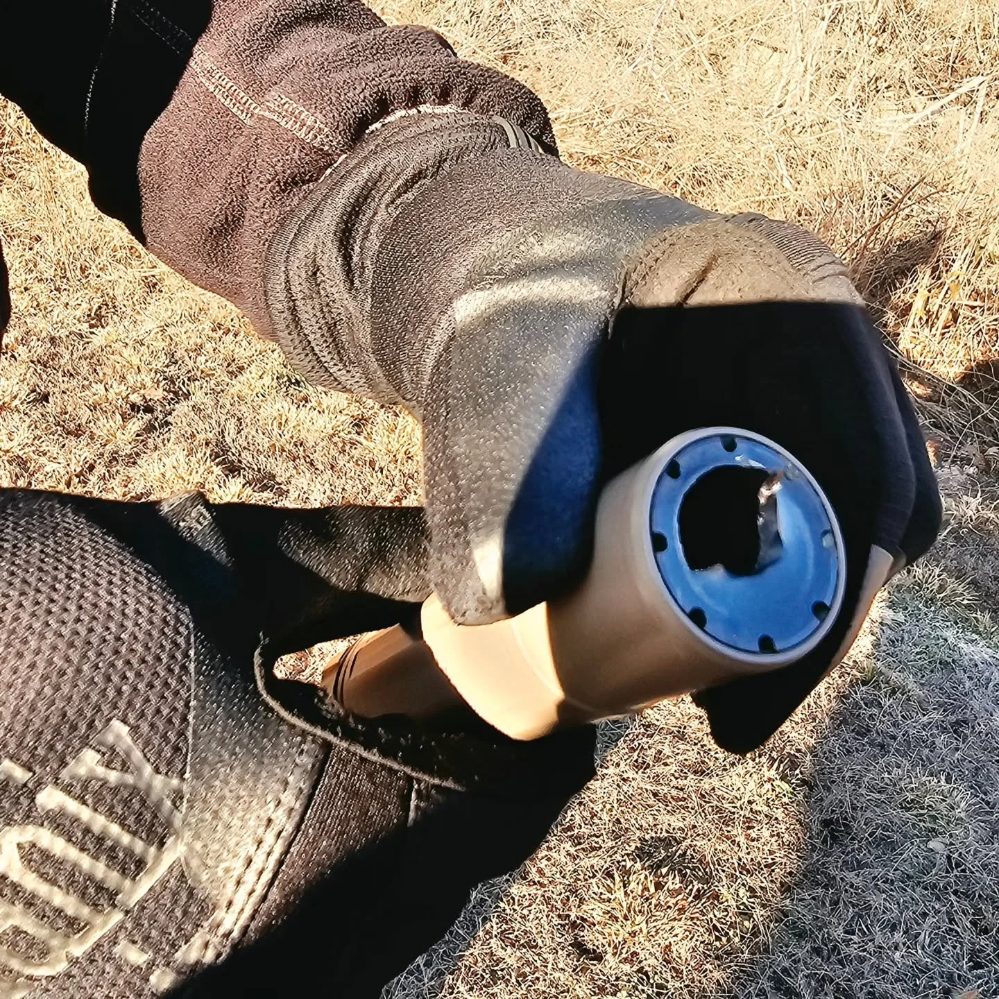 Not ideal. 😬 This happened towards the end of a rifle training class. The shooter was at distance on steel and started missing randomly. A couple of shots later his can flew off. The .308 left it's mark with this strike obviously.