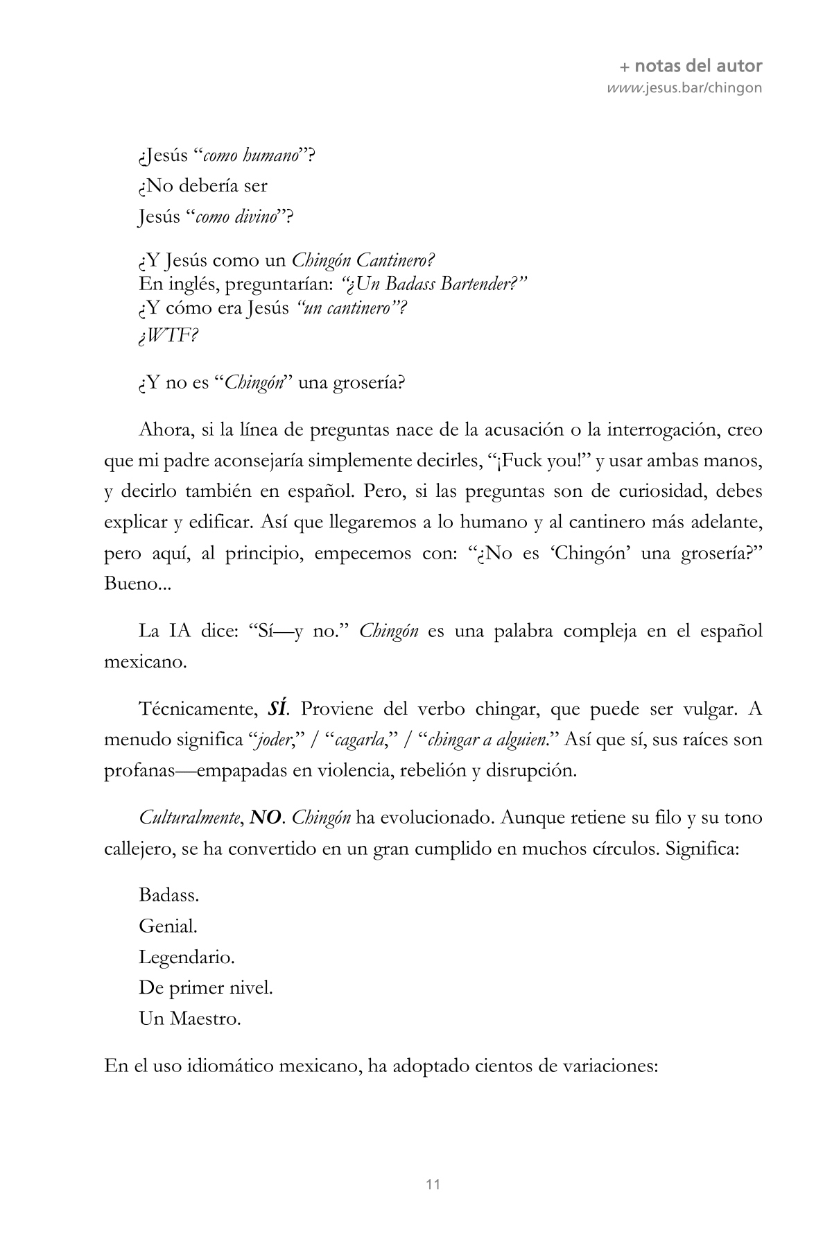 CHINGÓN 11