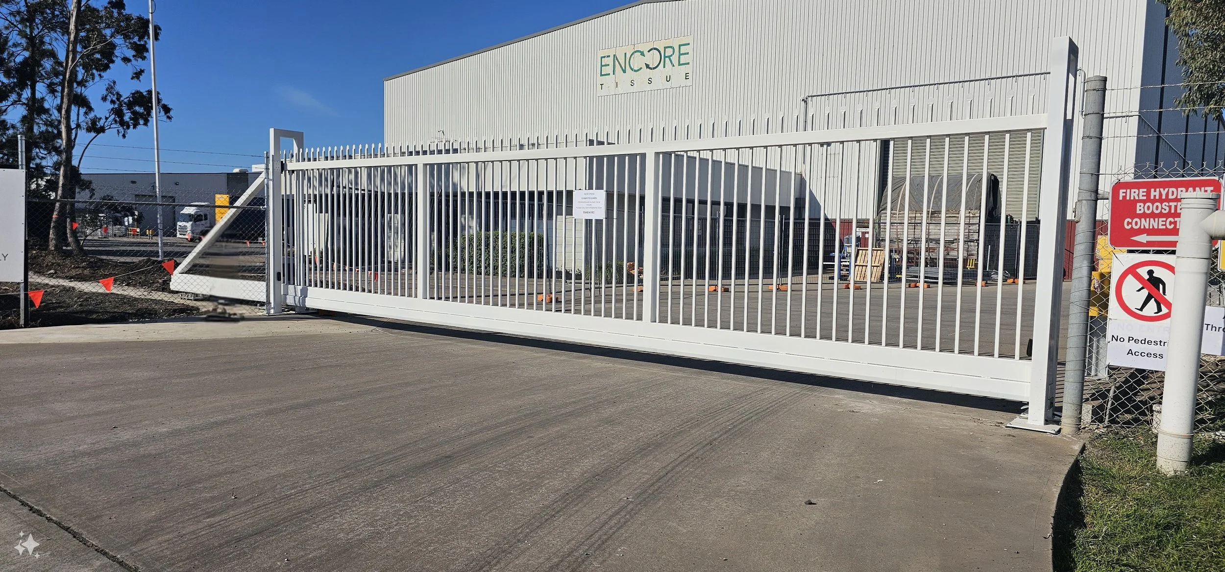 industrial building with security gate