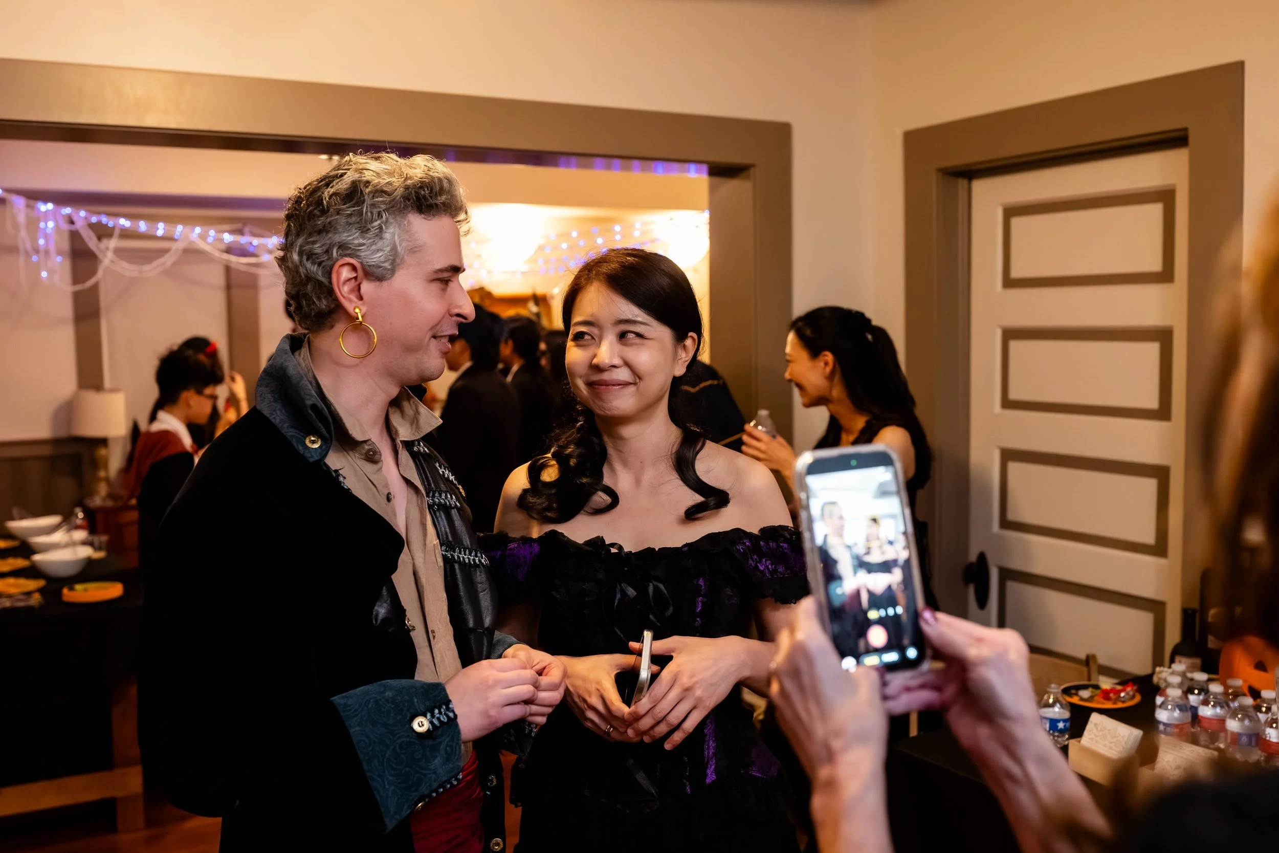 Guests talking at the post-concert reception