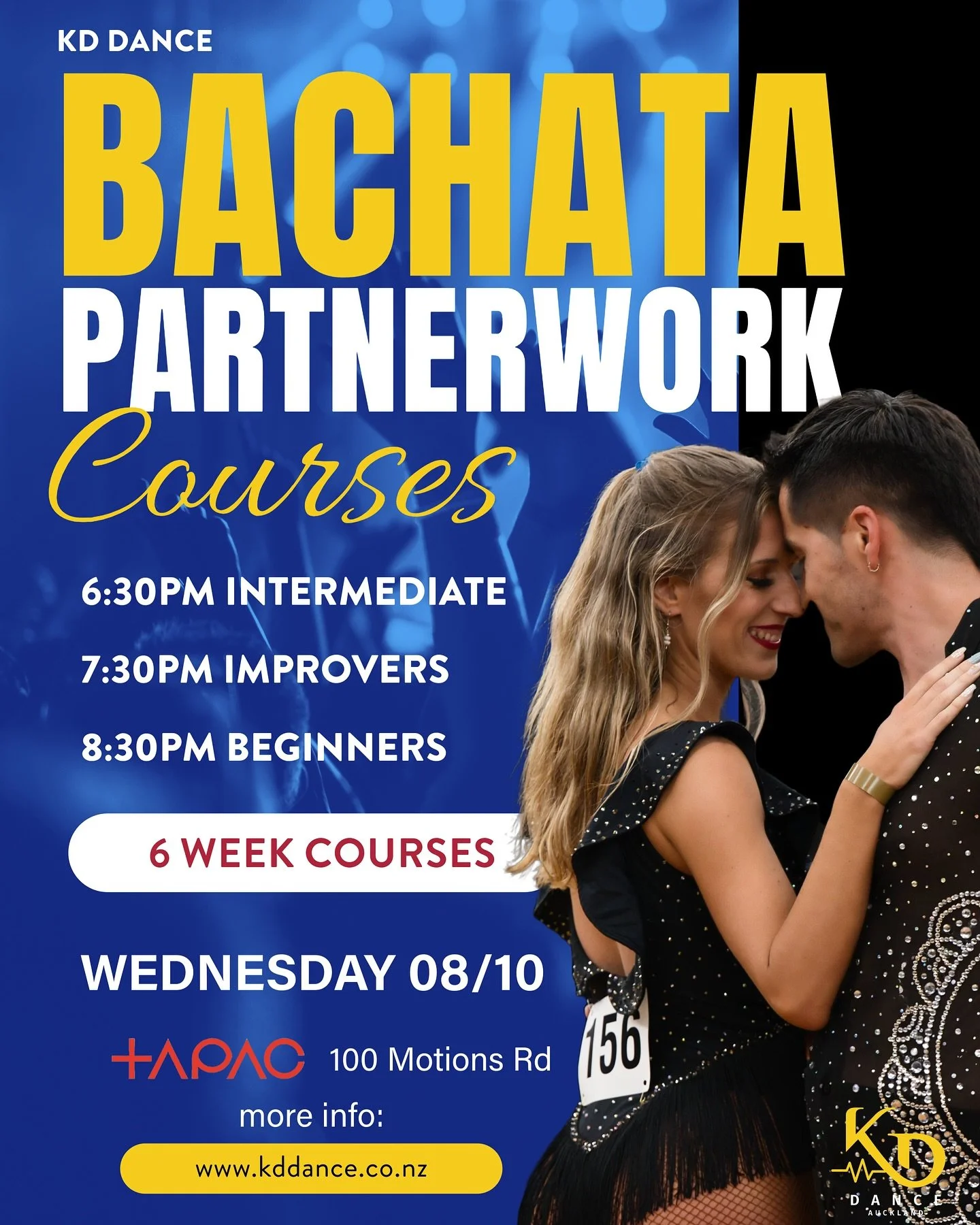 Our final course of bachata for 2025 starts next week! We are dreaming of summer bachata beach dances already ☀️

Don&rsquo;t miss out learning with our current semipro NZ bachata champions! 

Starting Wednesday the 8th of October 💃🏼
- 6:30pm Inter