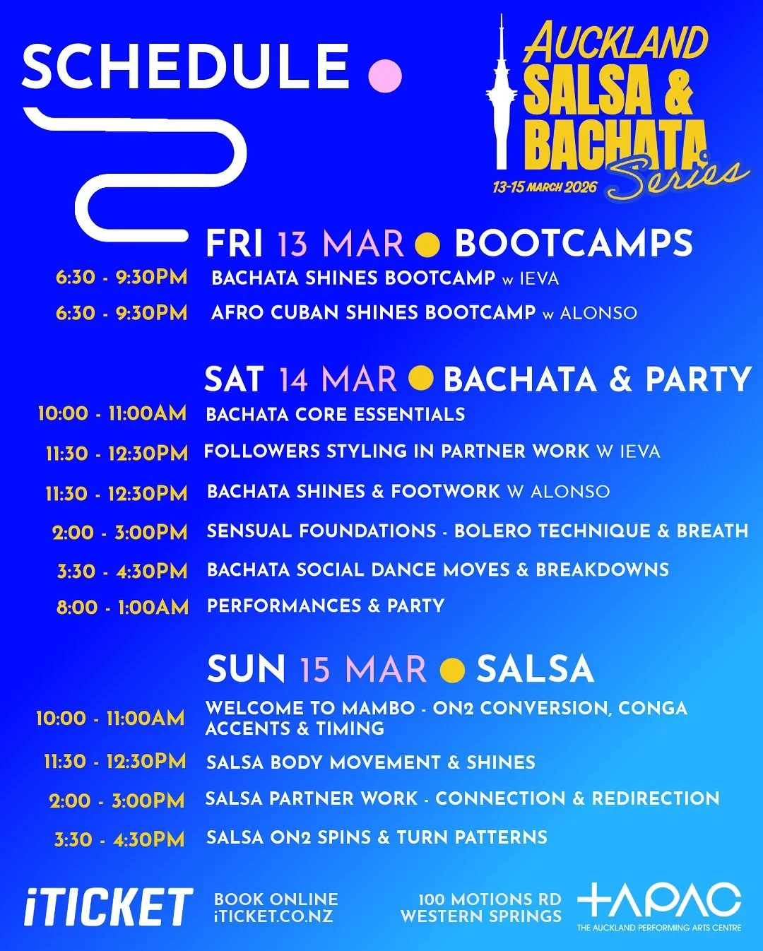 Auckland Salsa &amp; Bachata Series - Schedule 🪩 Book your tickets now via the link in the bio.

Concept based workshops not combo based workshops.

&ldquo;What do &ldquo;concept-based workshops&rdquo; actually mean?

It means we don&rsquo;t just th
