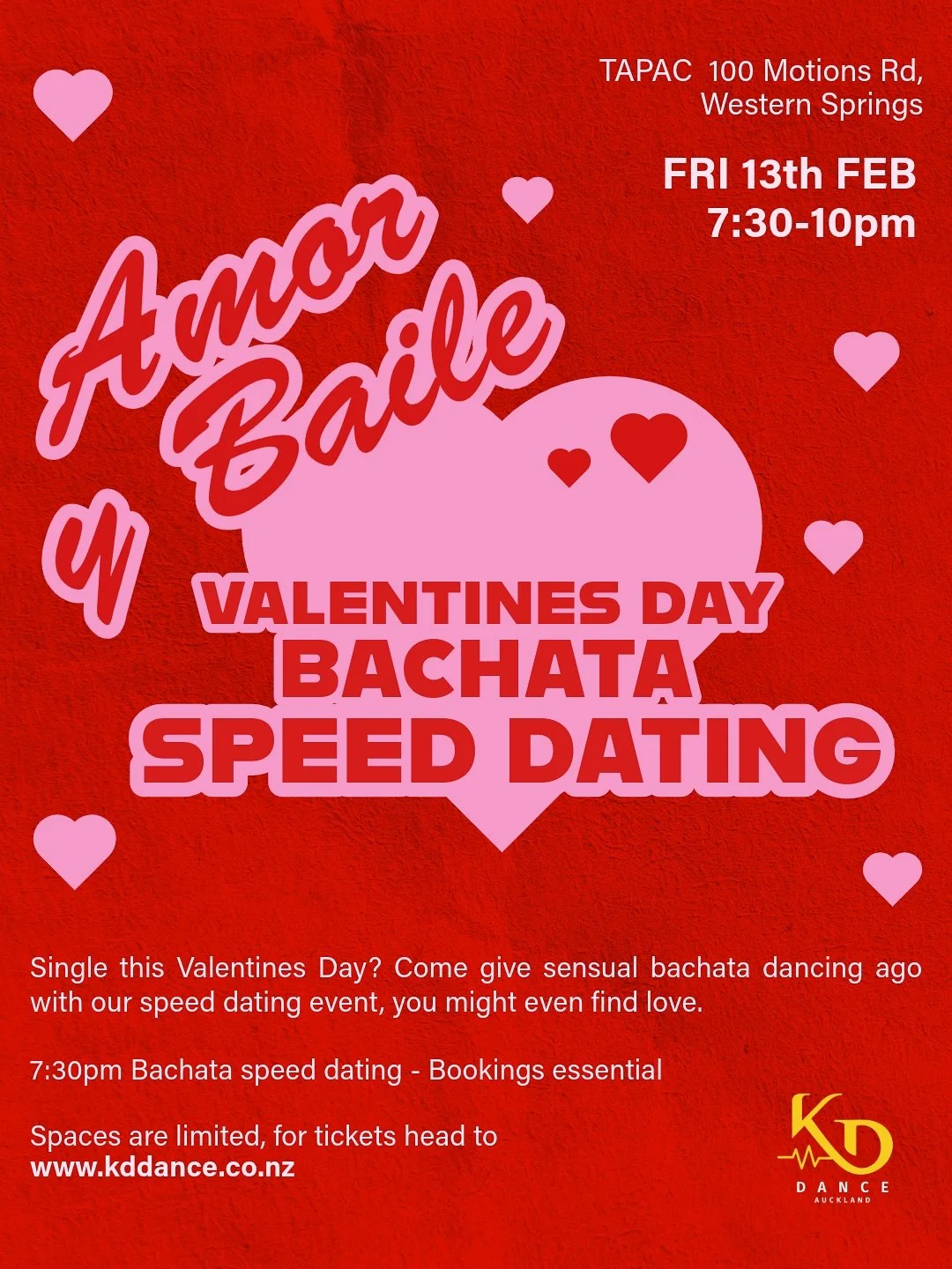 Amor y Baile - Valentine&rsquo;s Day Bachata Speed Dating is back! ❤️
 
Sick of swiping left? Single this Valentine&rsquo;s Day? We&rsquo;ve got you covered with a one of a kind Speed Dating event, our iconic bachata speed dating is back 💕

Unlike o