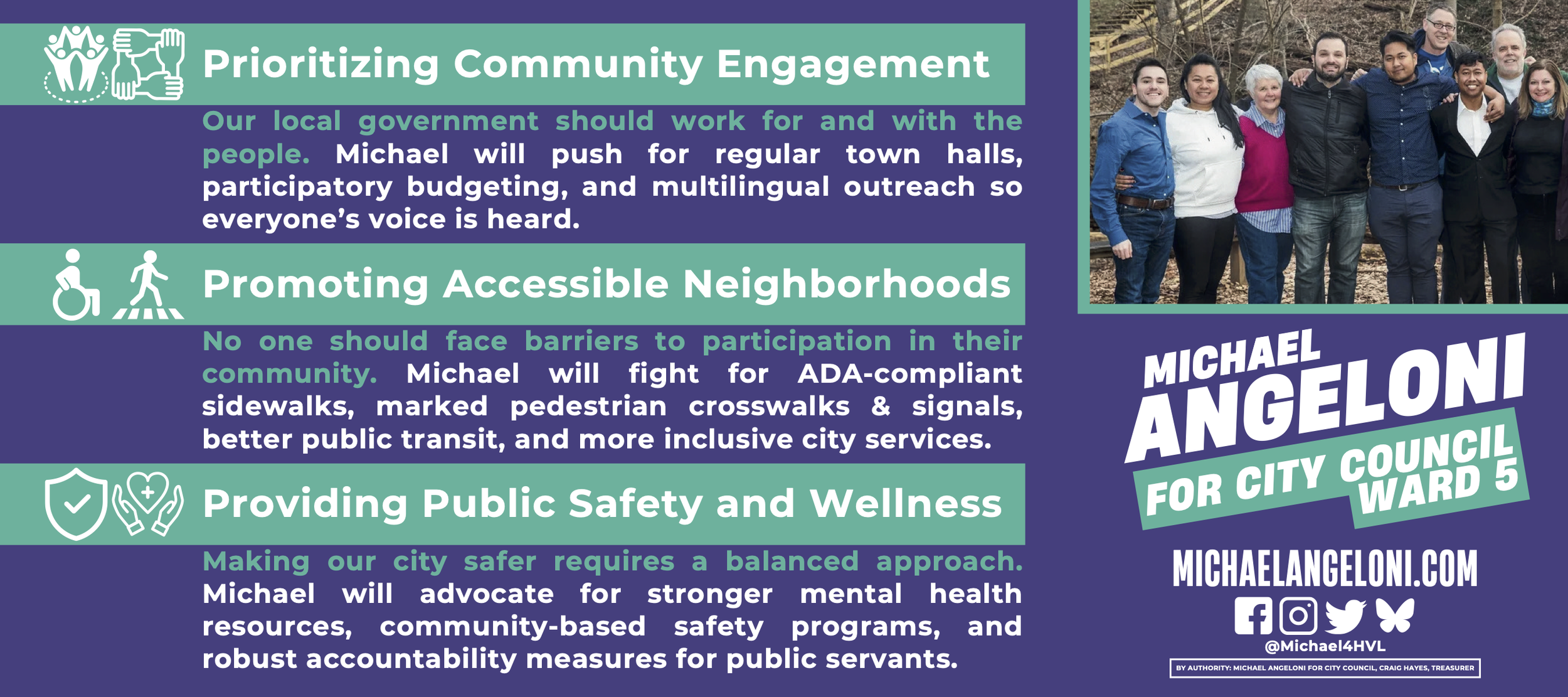 Palm Card Back - Michael Angeloni for City Council