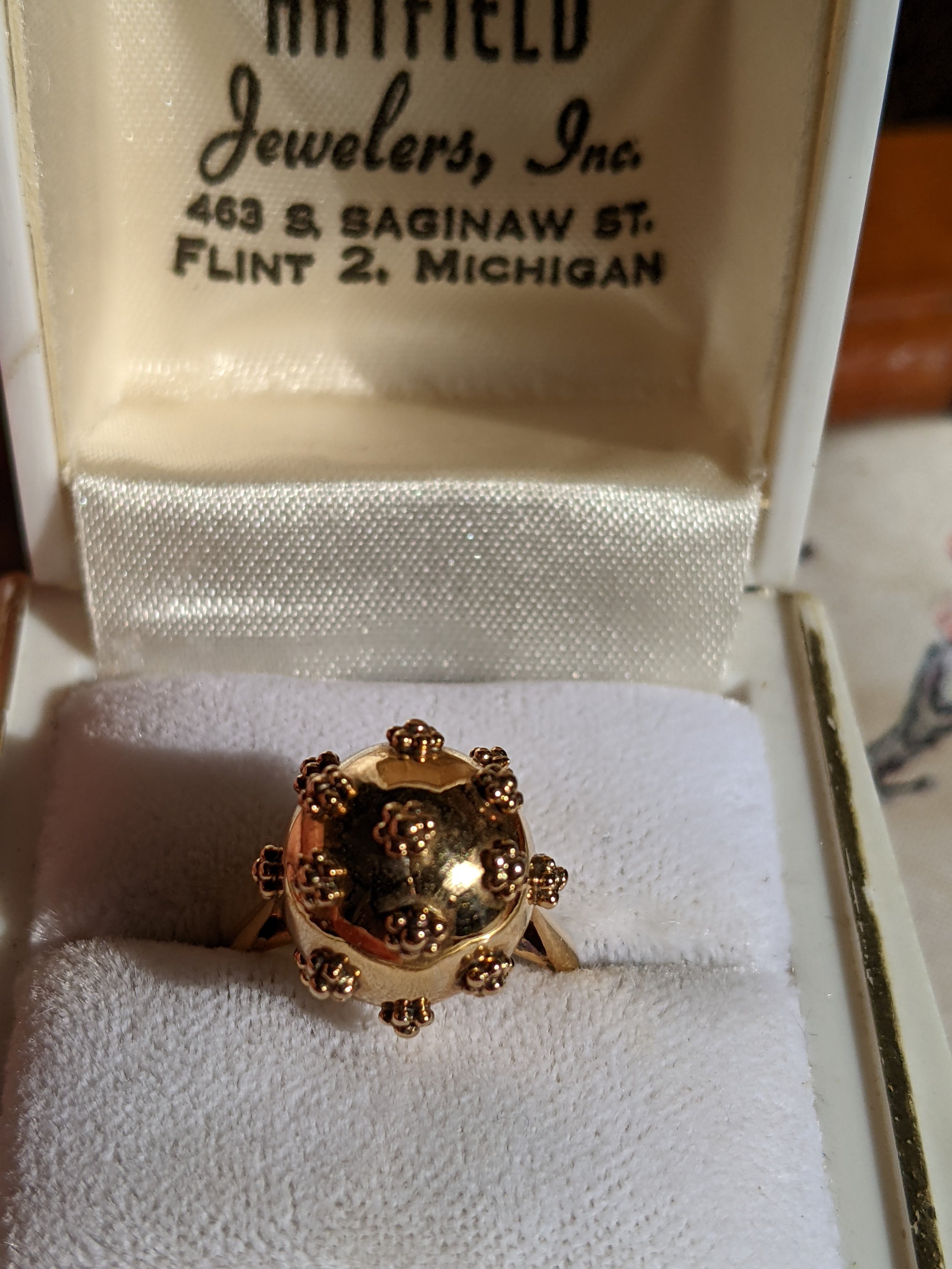 Sputnik Bombe Ring, 18k gold