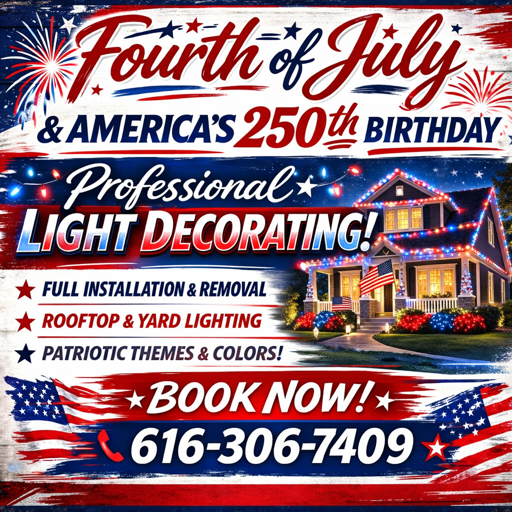 Celebrate America’s 250th Birthday with Professional 4th of July Lighting Installation in West Michigan