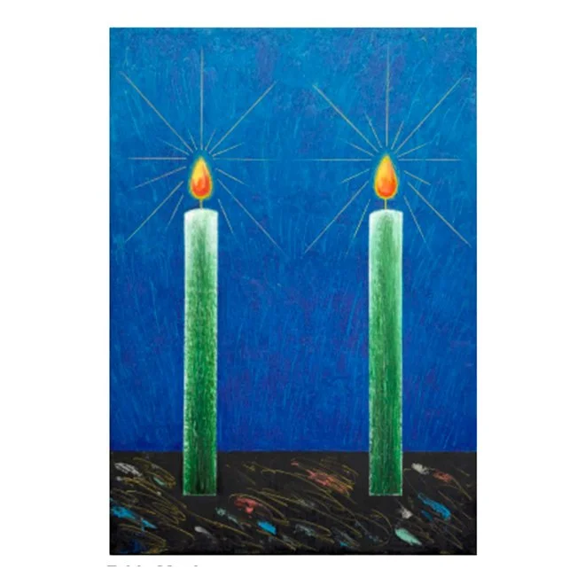 Fabio Menino |
Velas Verdes fundo azul, 2025.
Óleo e cera de abelha sobre tela.
30 x 20 cm.
R$ 7.110,00