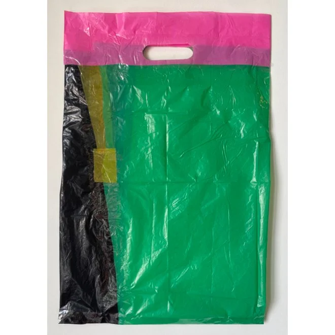 Maíra Dietrich |
Sacolinha - Remendo, 2026.
Colagem (Filme plástico e fita plástica).
32,5 x 50 cm.
R$ 2.701,80