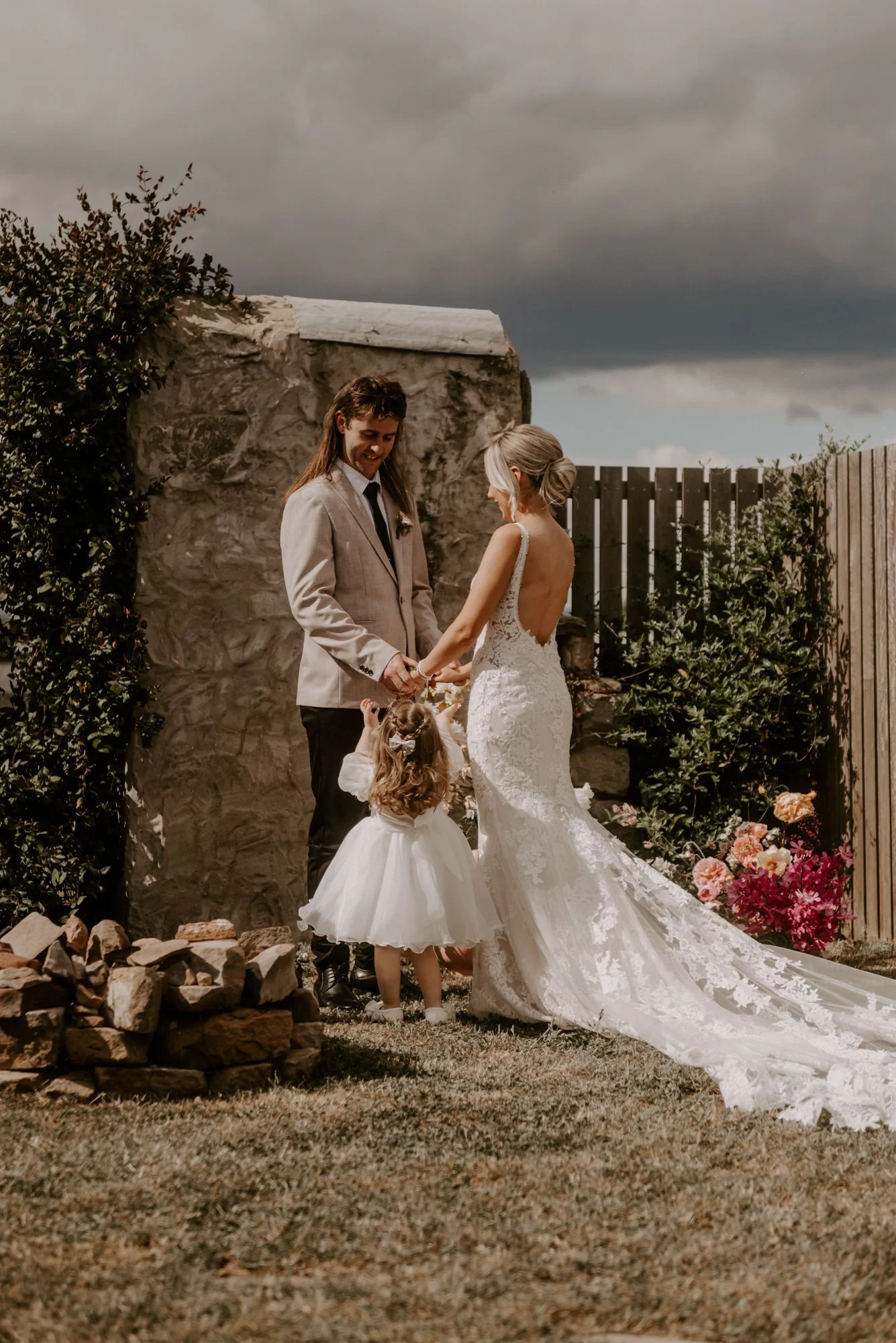 Wedding planner's Tassie elopement ceremony with floral arch at Shepherds Story