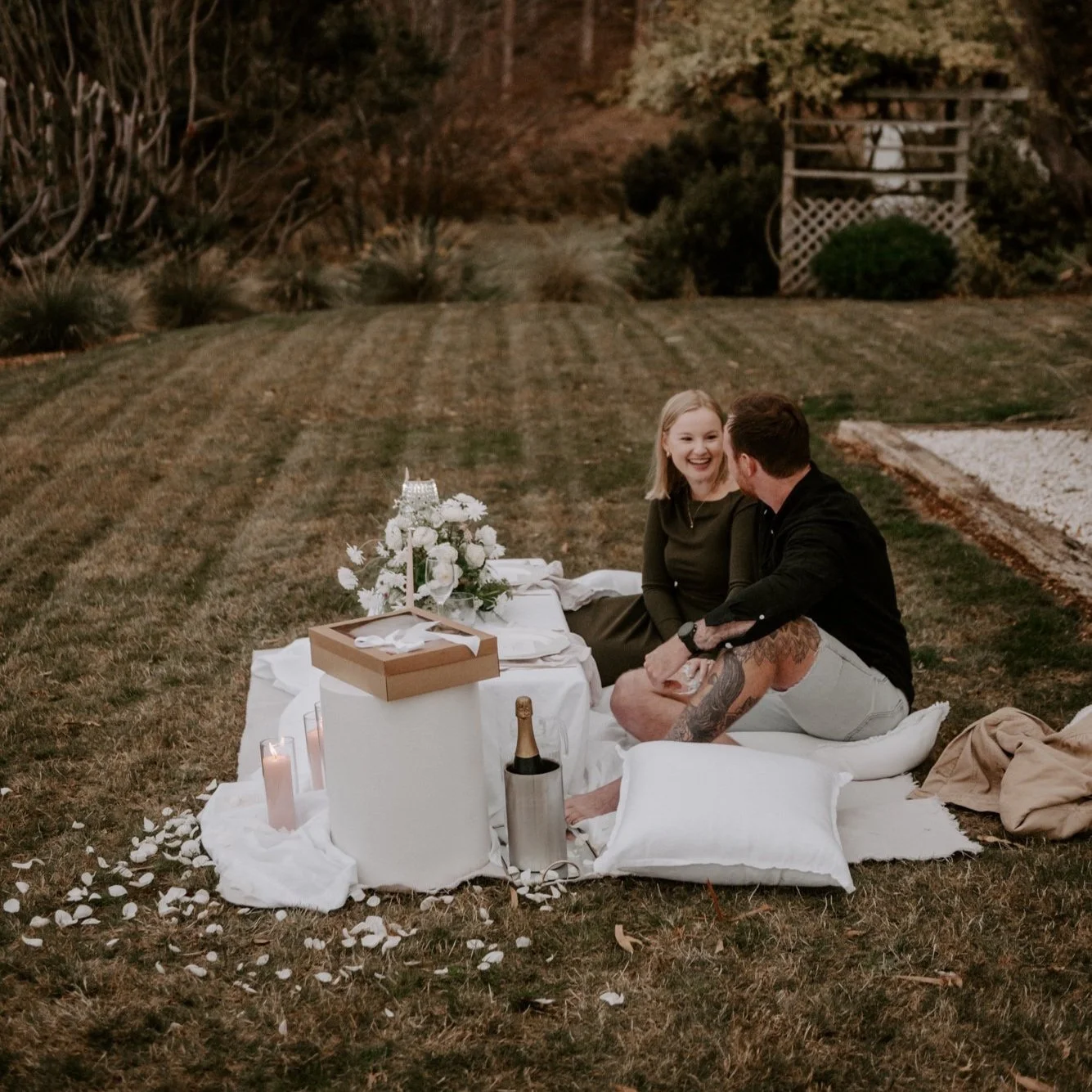 picnic proposal at Three Sisters Retreat in Penguin, Tasmania