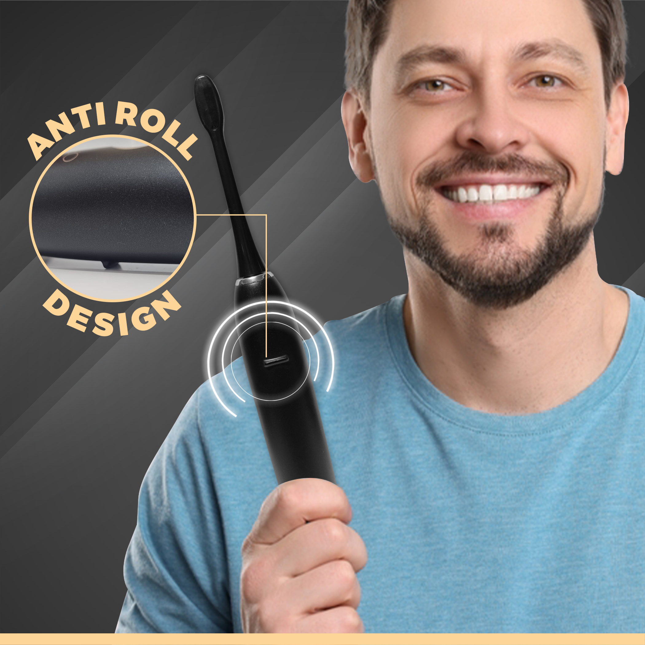 Best Electric Toothbrush | Oraley anti roll design, a toothbrush that doesn't roll