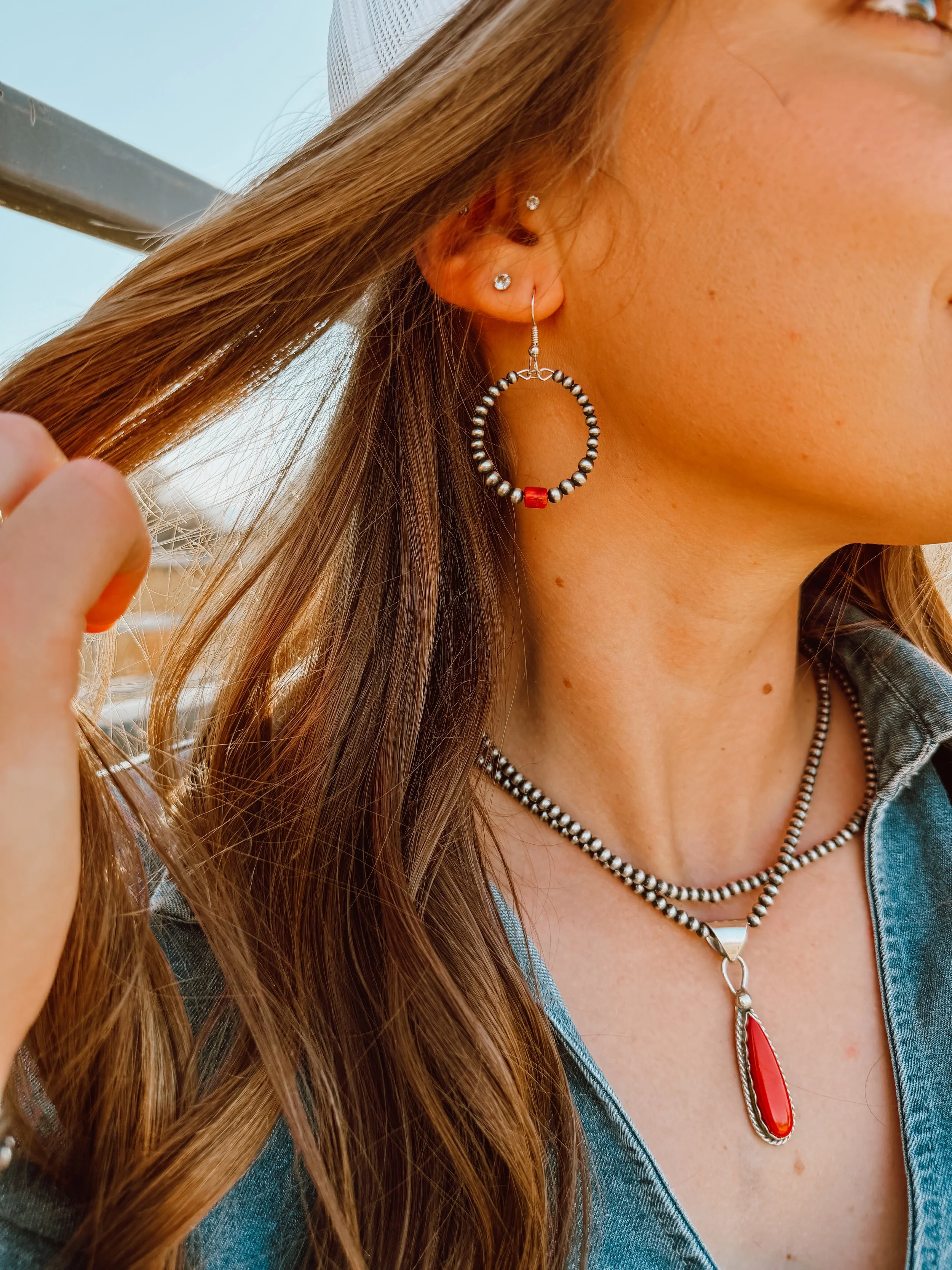 Pearl & Coral Graduating Hoops