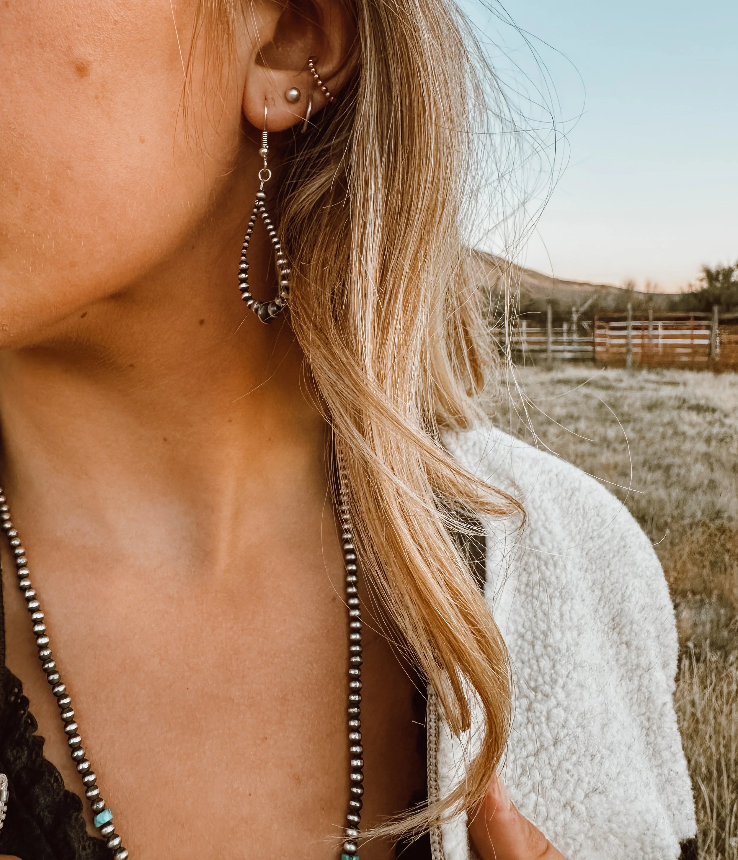 Graduated Pearl Teardrop Hoops