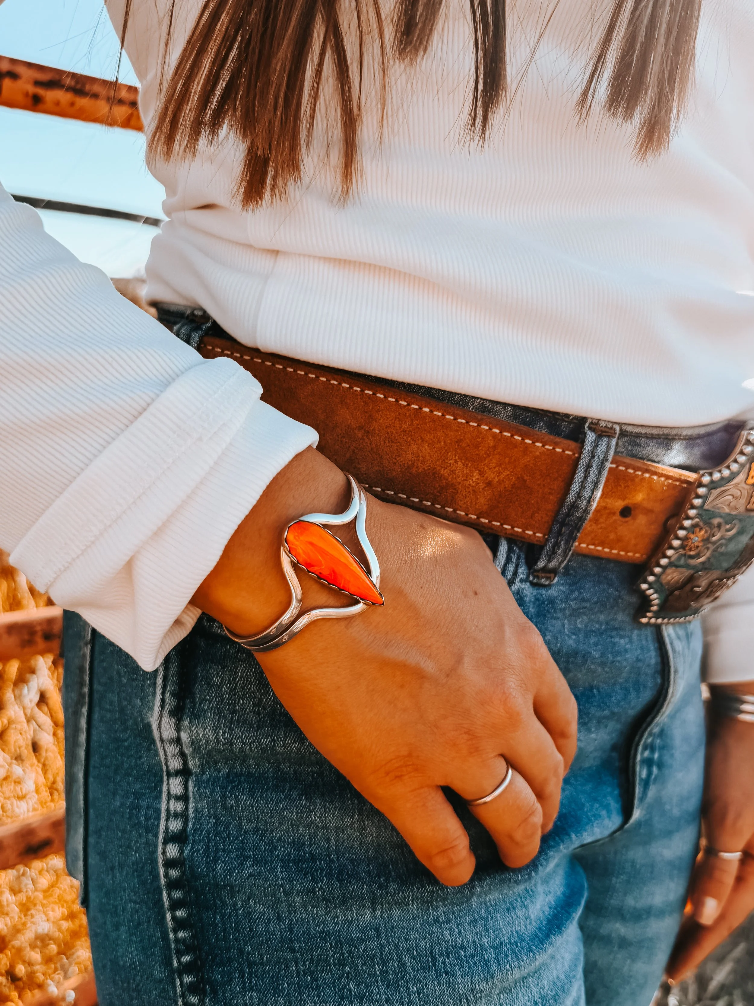 Orange Rosarita Cuff