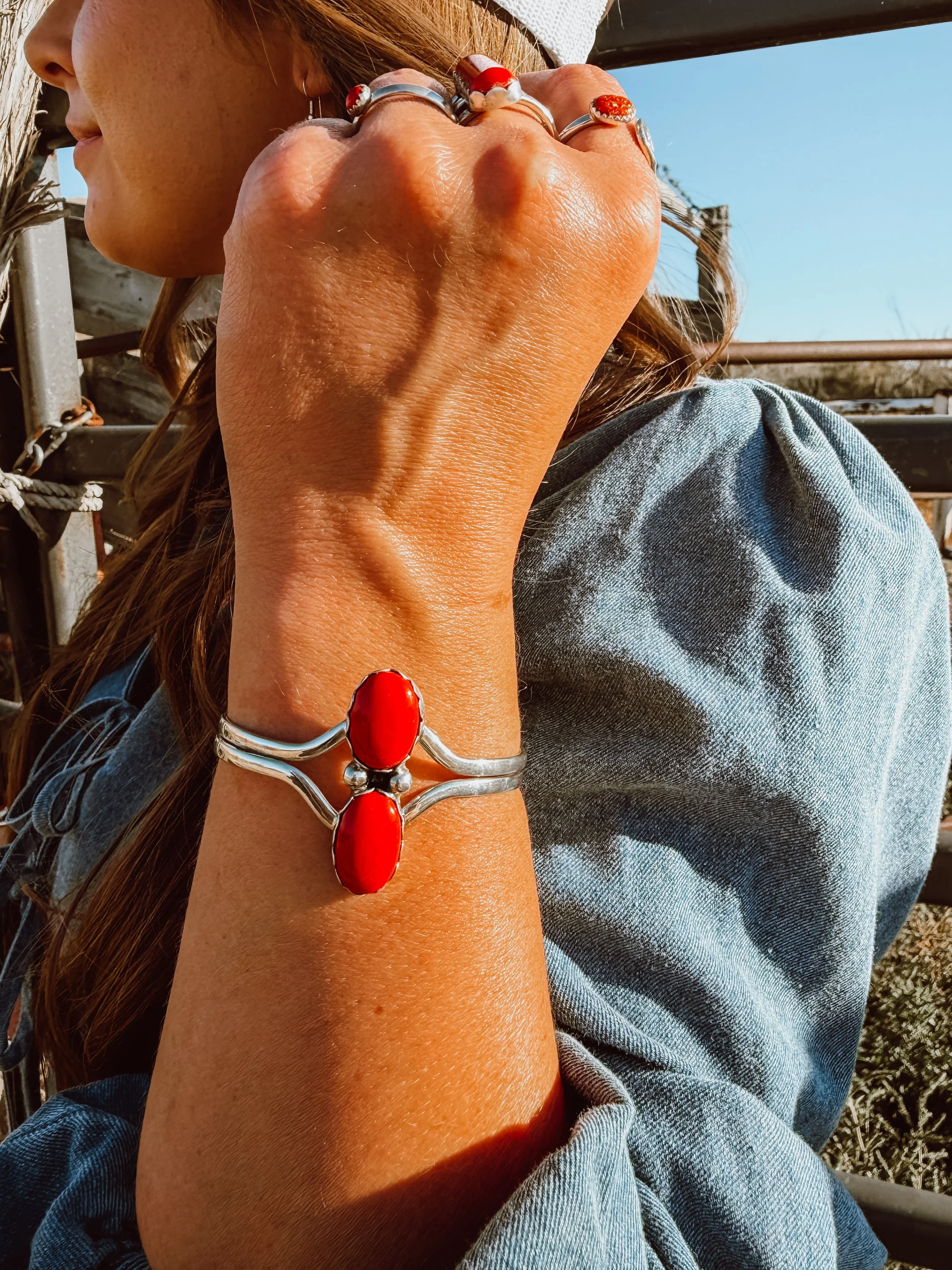 2 Stone Red Rosarita Cuff