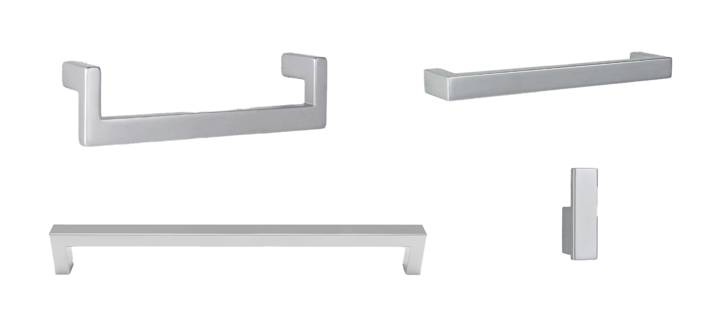 Assorted silver cabinet handles and knobs