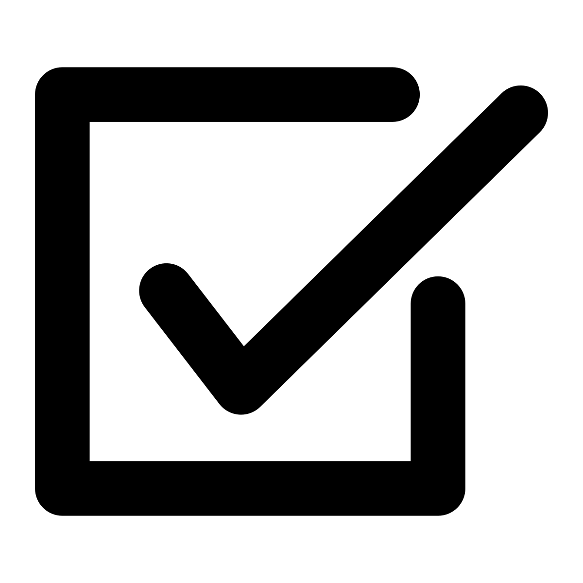 Square box with a check mark.