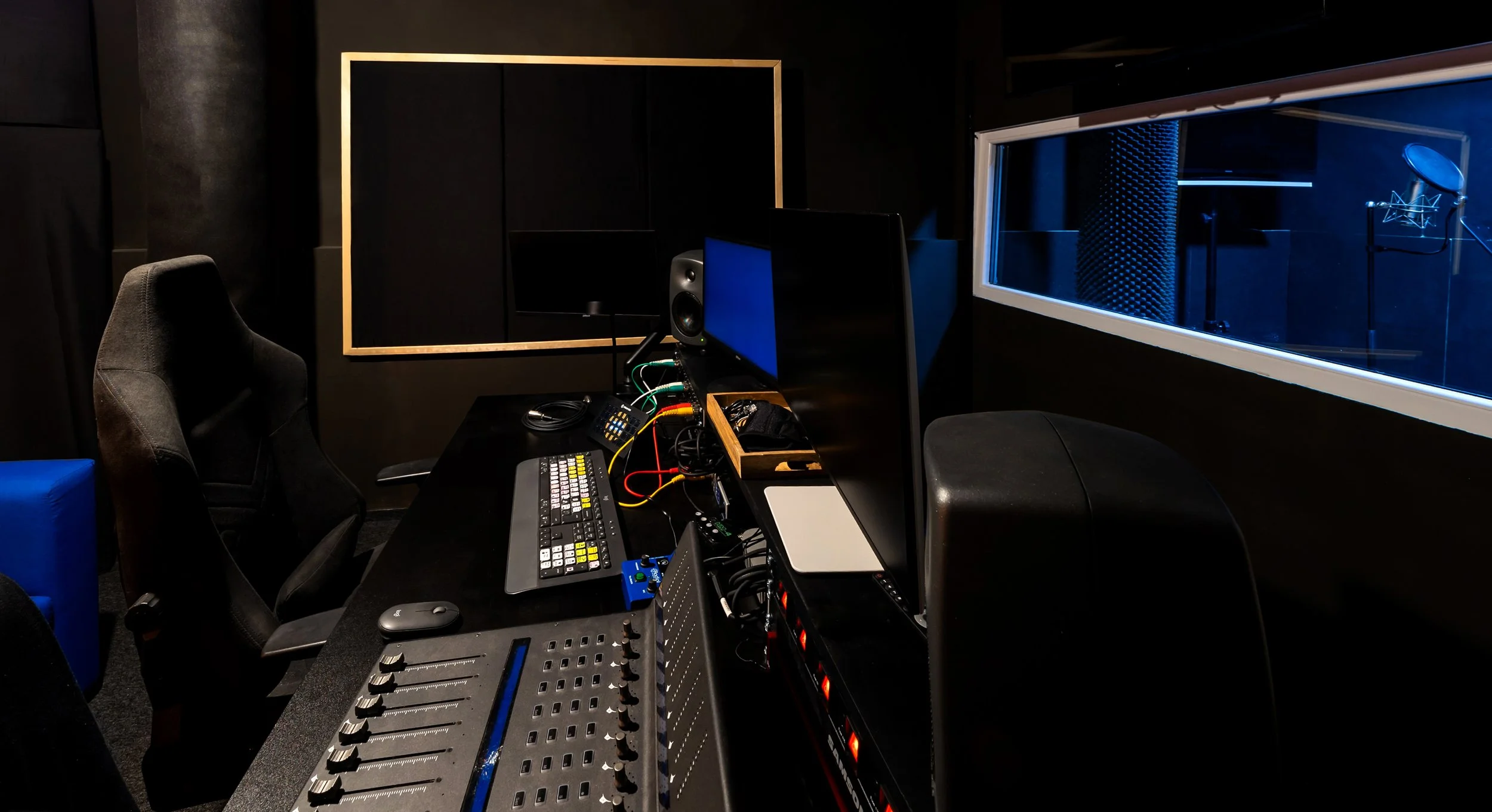 Soundproof Foley control room. Foley Makers studio in Bratislava. Professional foley control room in Europe.