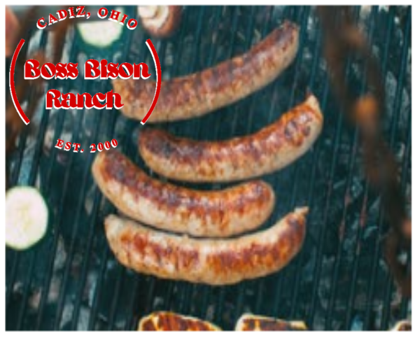 Bison Bratwurst Grass-fed Bison Bratwurst available to shop online with free shipping on large bundle savings deals with grass-fed bison meat sales buffalo burgers carnivore diet friendly better than grass-fed beef meat near Columbus Cleveland 