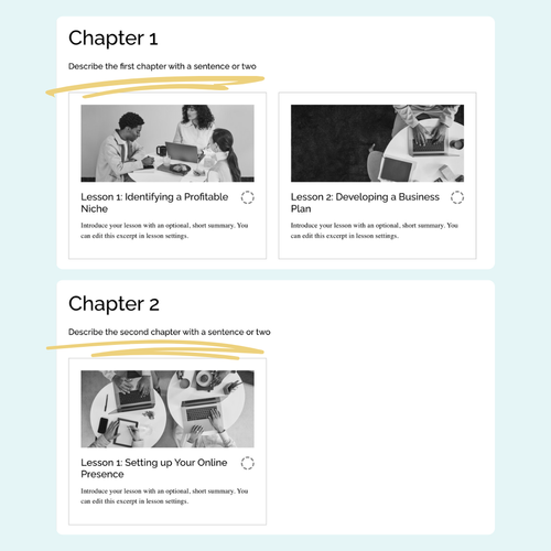 How to add a chapter description to a Squarespace course ...