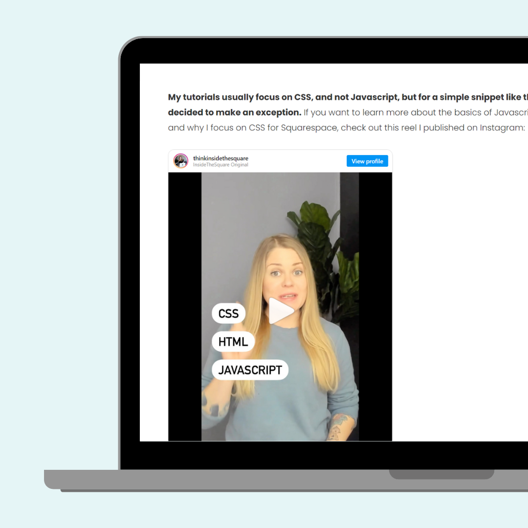 How to embed an Instagram reel into Squarespace
