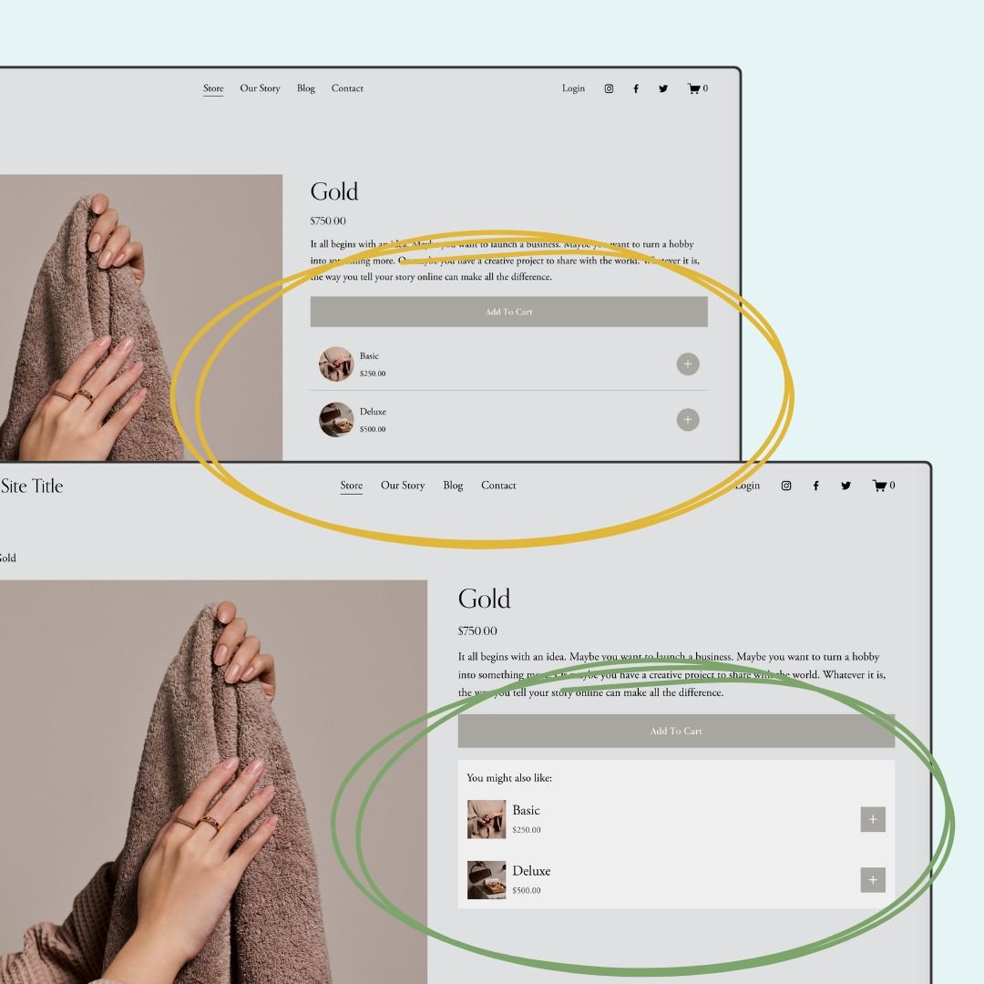 How to customize your add on product style in Squarespace