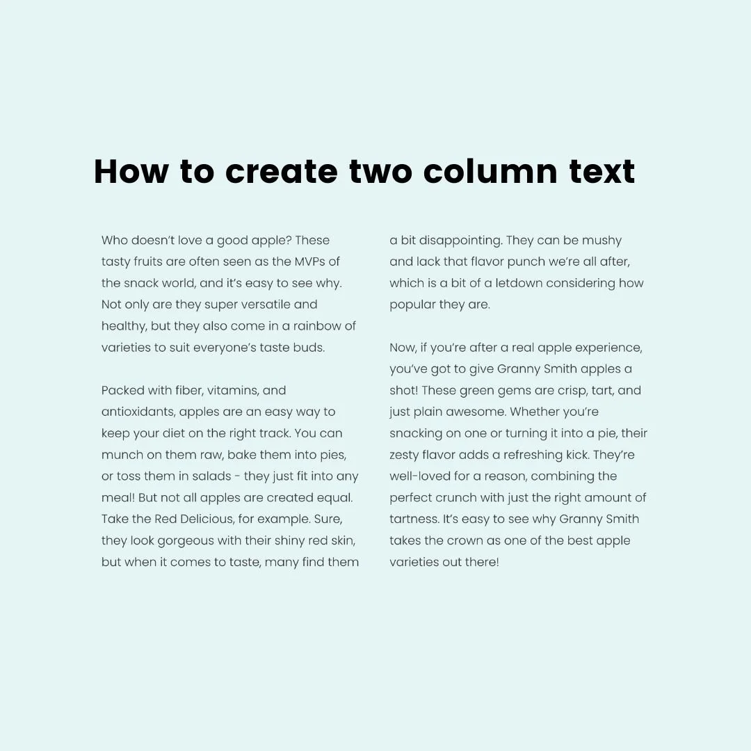 How to Create Two Columns of Text in Squarespace with CSS ...