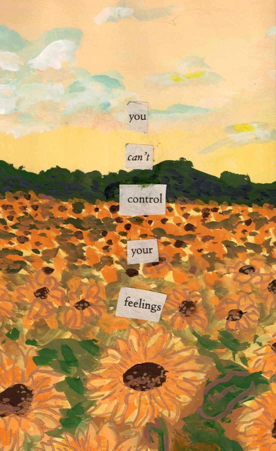 gouache, collage poetry