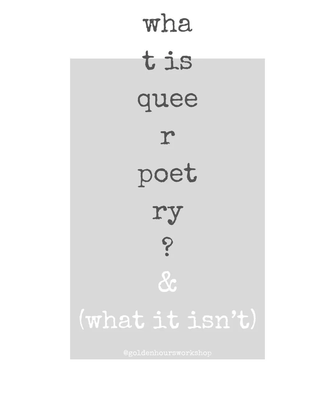 I feel strongly about the topics in this post, because queerness is fundamental to what/who golden hours is, and has always been. GH is a trailblazer. It plays. It redefines. It makes whatever adaptations it needs in order to keep going, to thrive. W