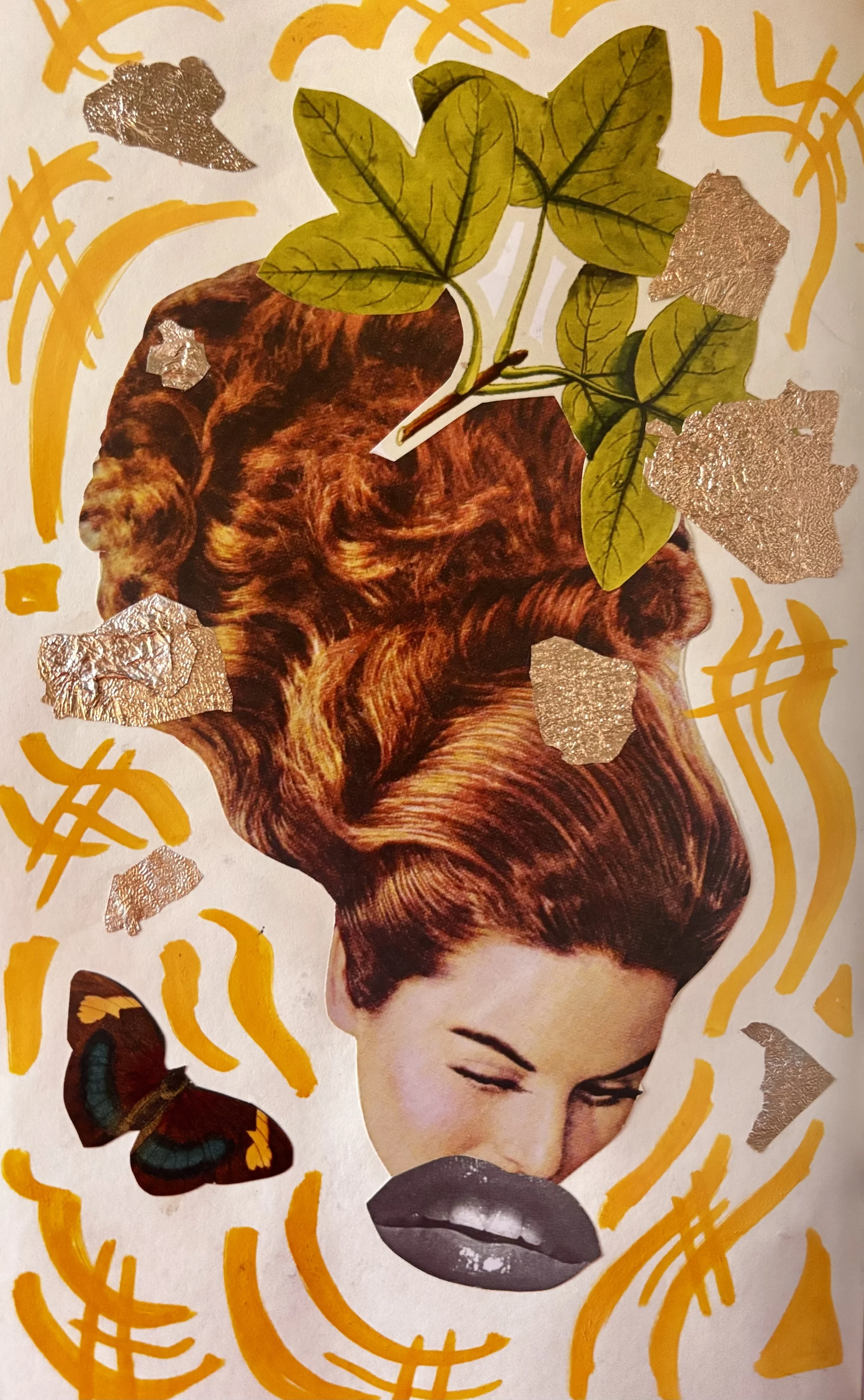 collage, acrylic marker