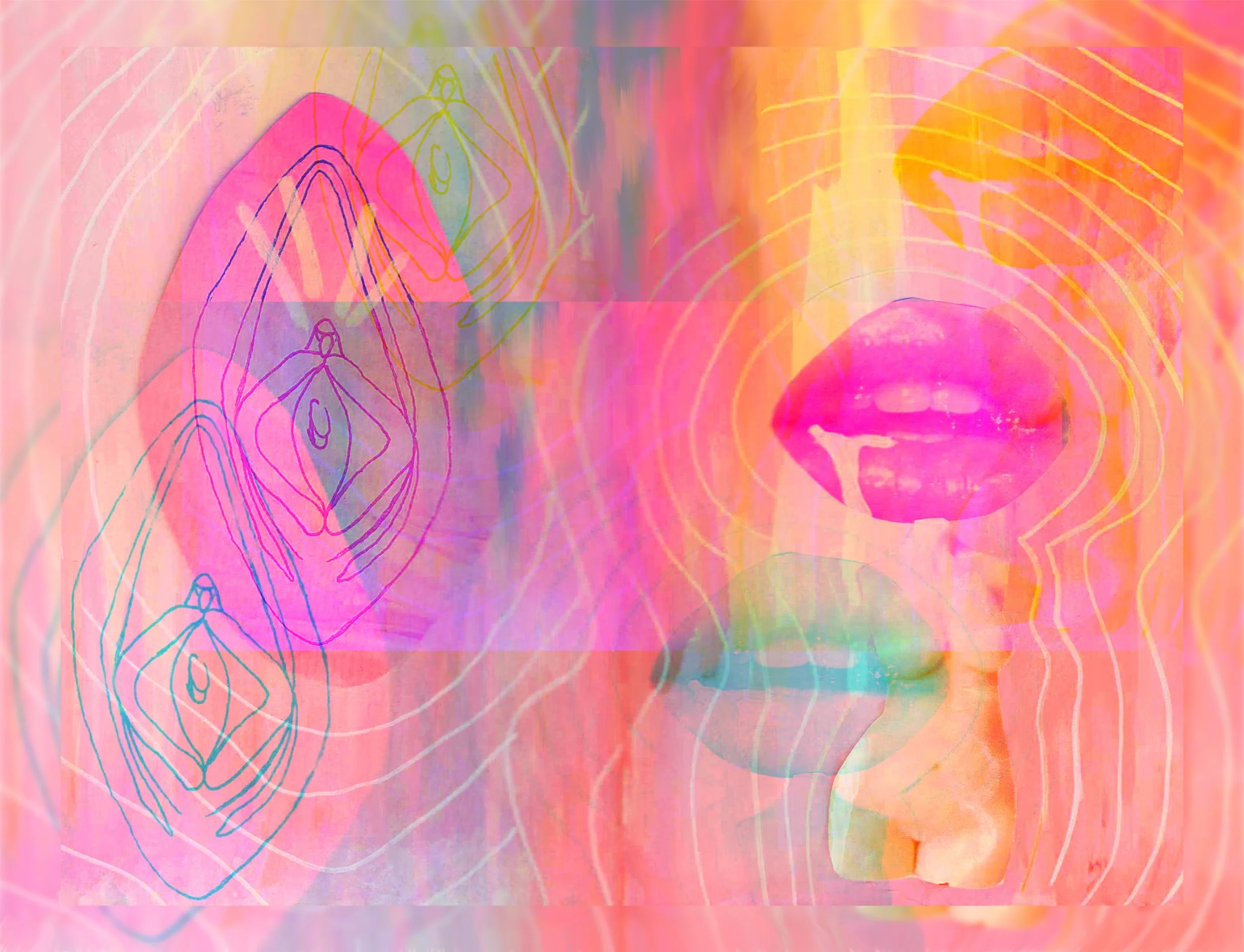 gouache, collage, digital