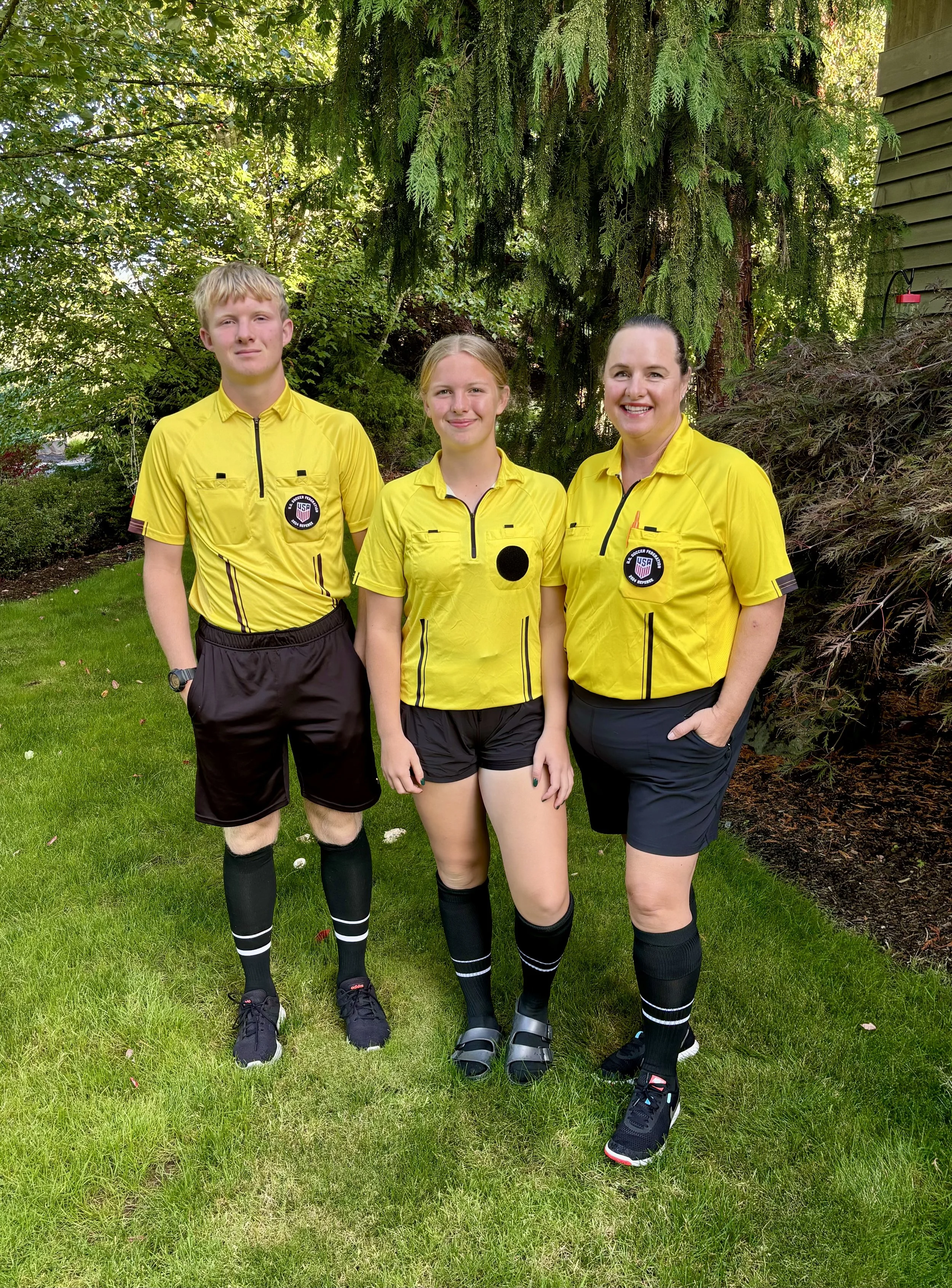 Refereeing with mom and brother