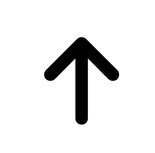 Black upward arrow on white background.