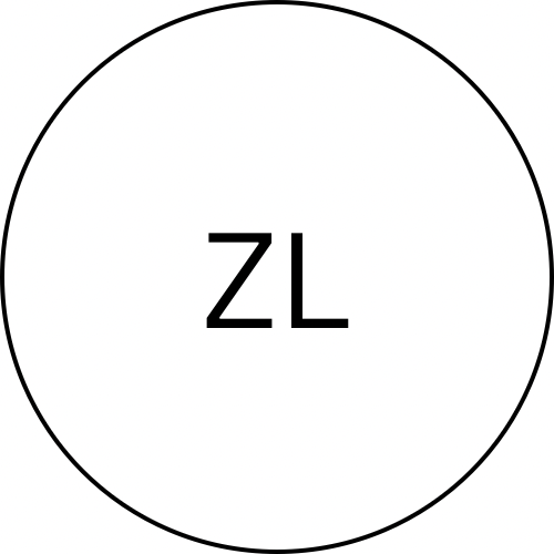 Monogram 'ZL' inside a circle