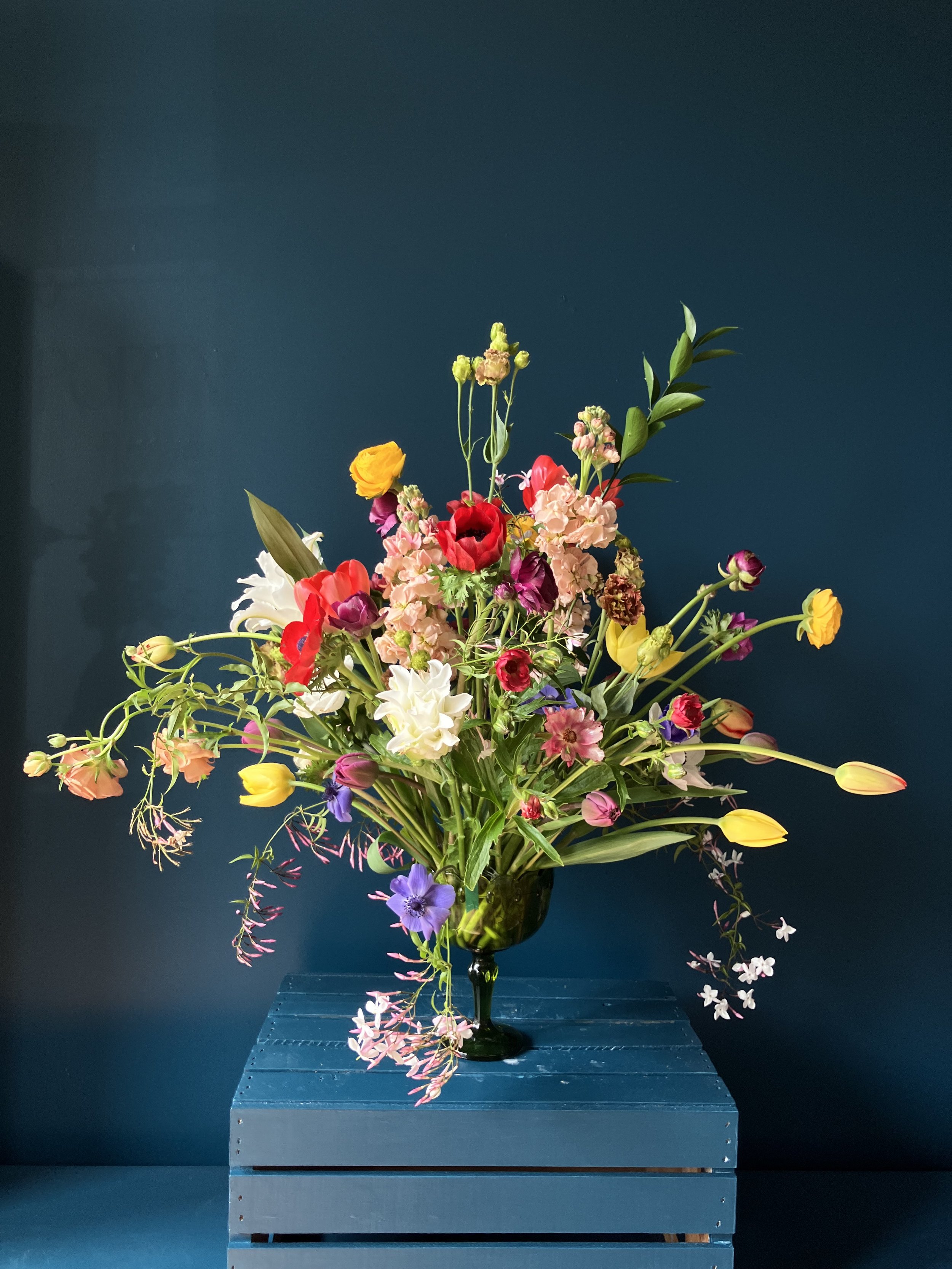 A sweet-smelling assortment of alluring spring florals designed in a wilder, natural meadow style