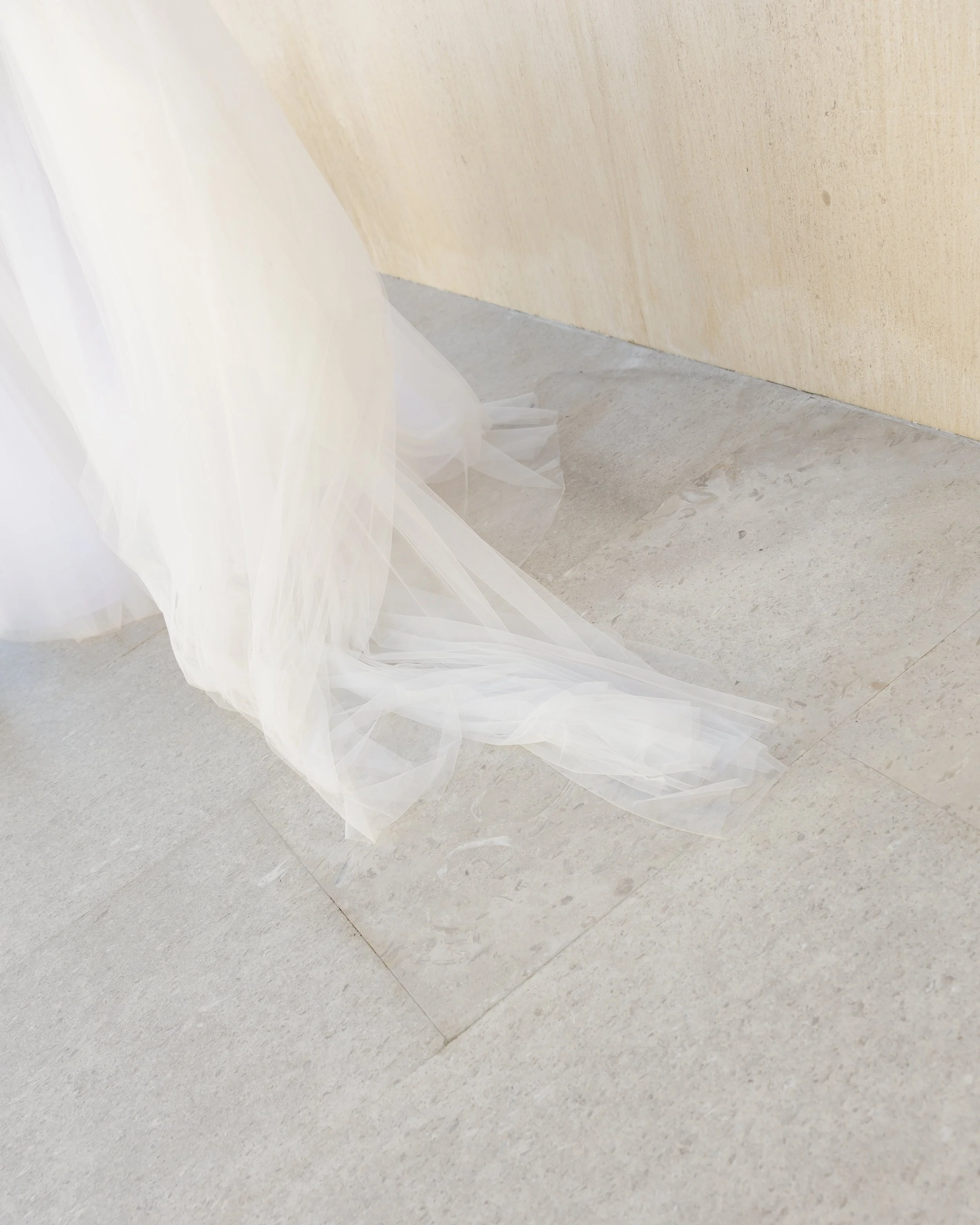 bride in modern wedding gown at luxury resort