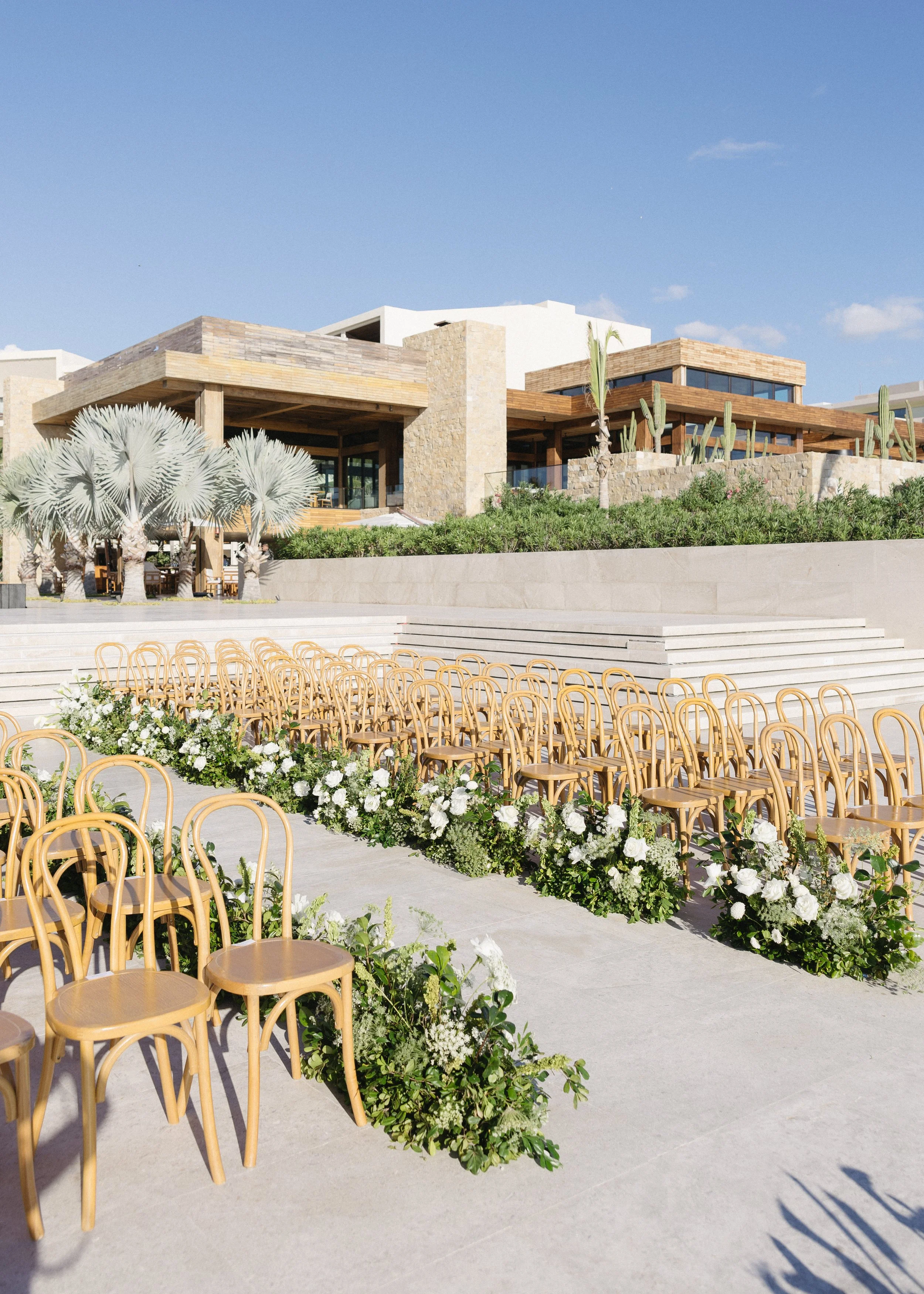 wedding ceremony styling at luxury resort