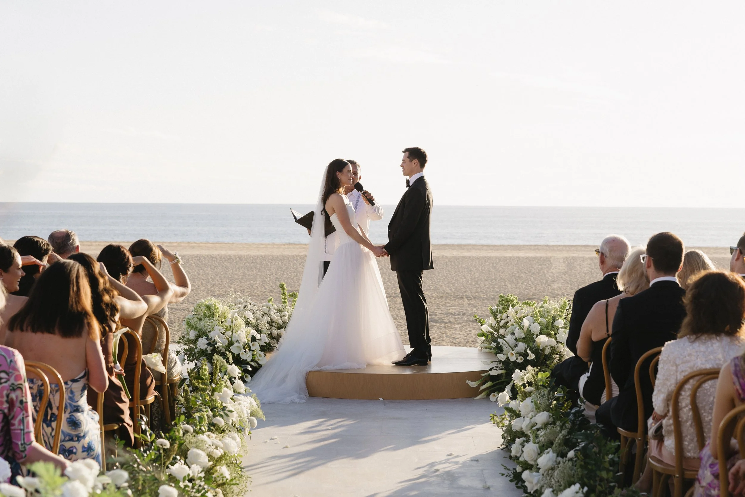 wedding ceremony overlooking the ocean at nobu los cabos