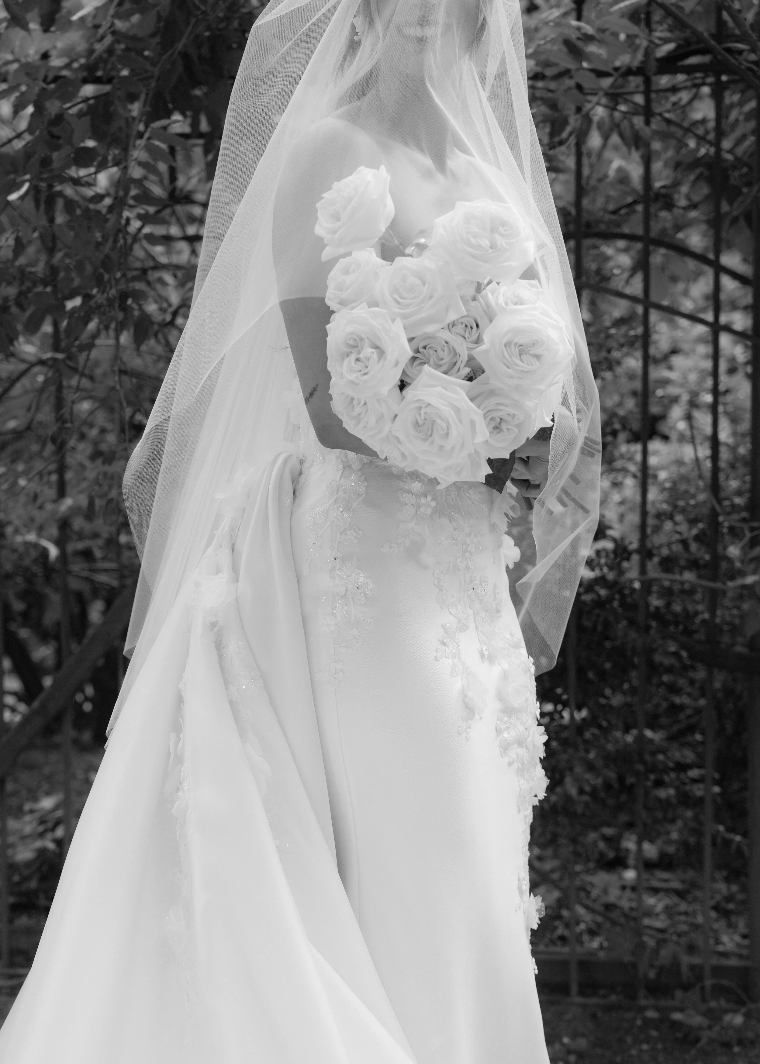 editorial wedding dress portrait of bride