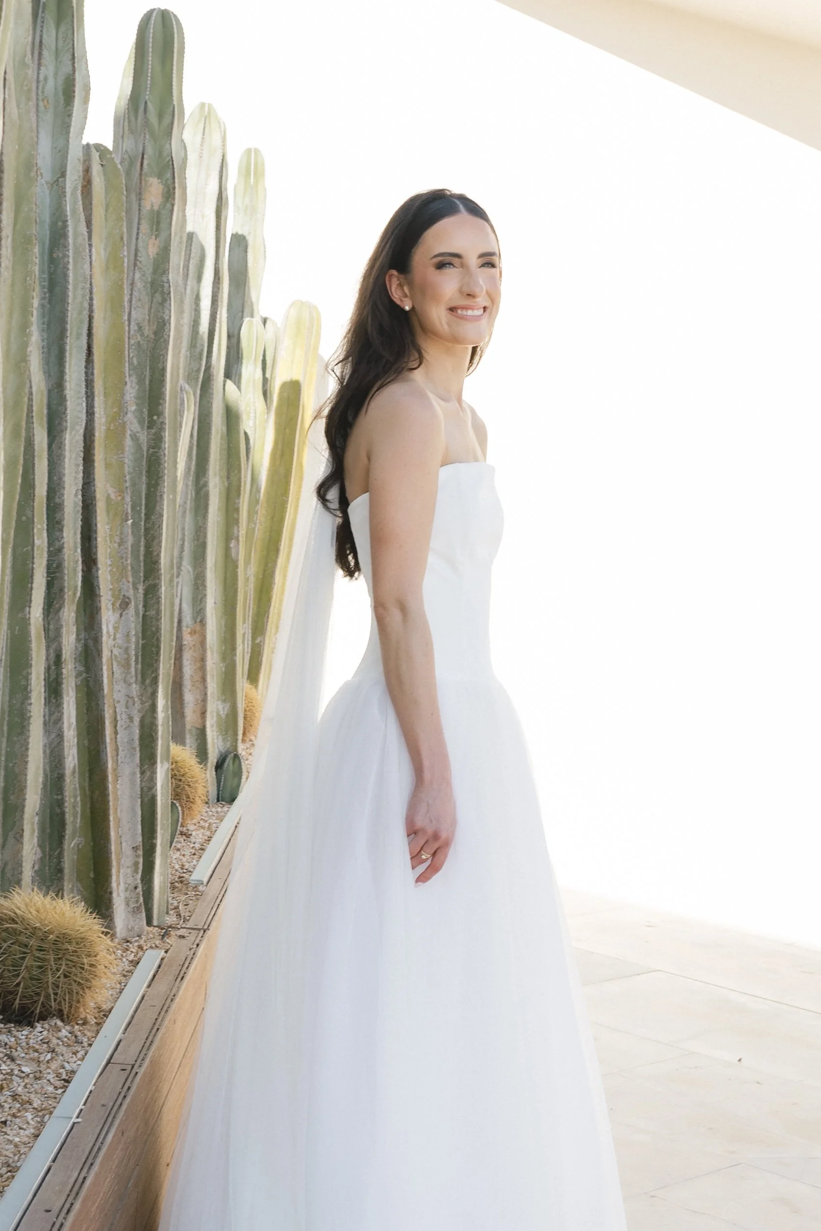 bridal portrait at modern destination wedding venue