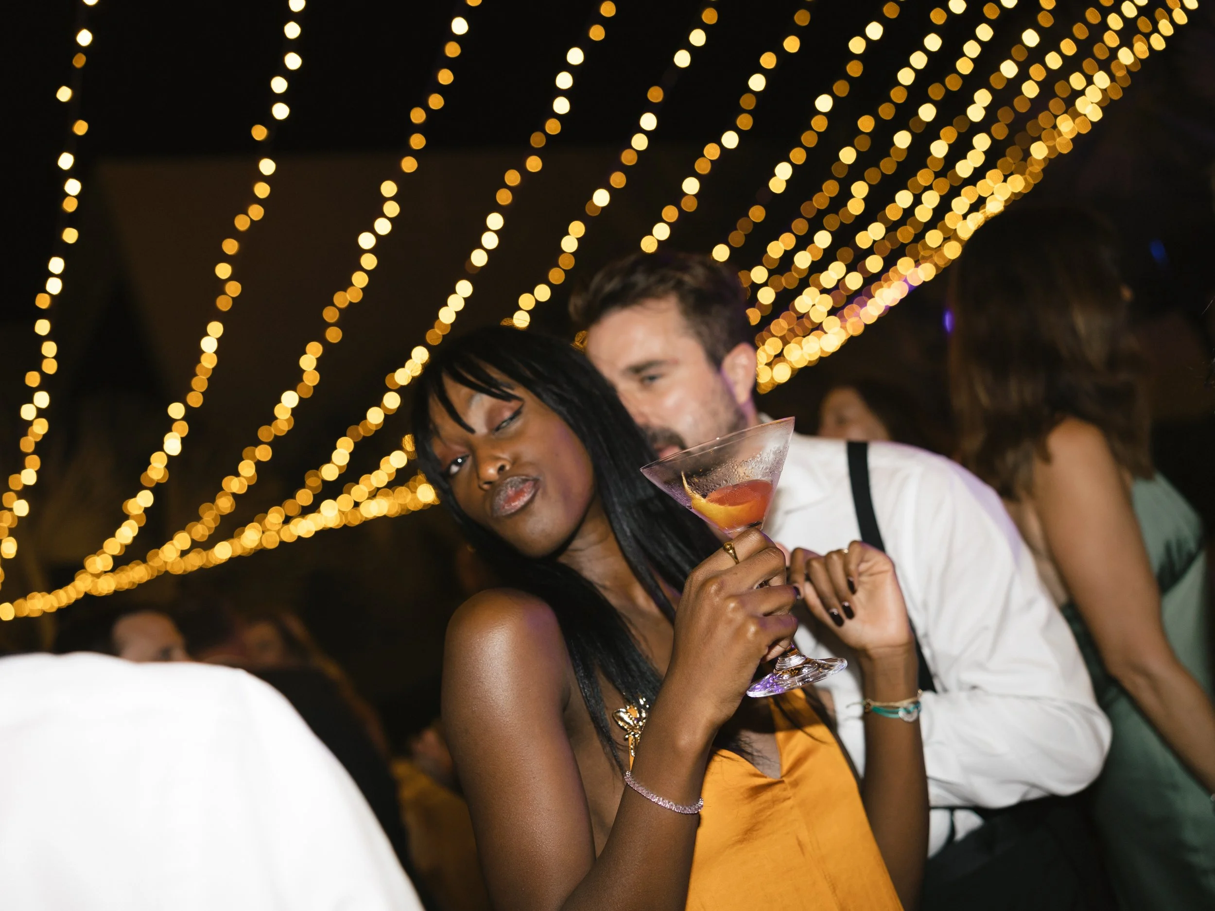 wedding party dancing at destination wedding celebration