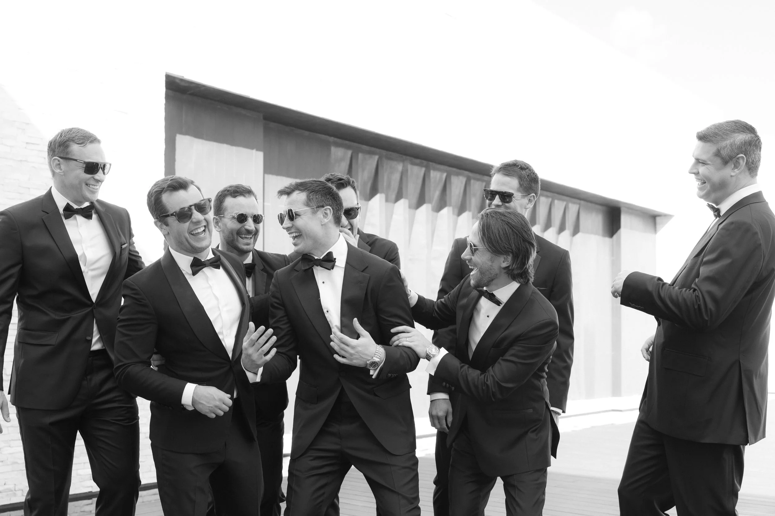 groom group at luxury cabo wedding venue