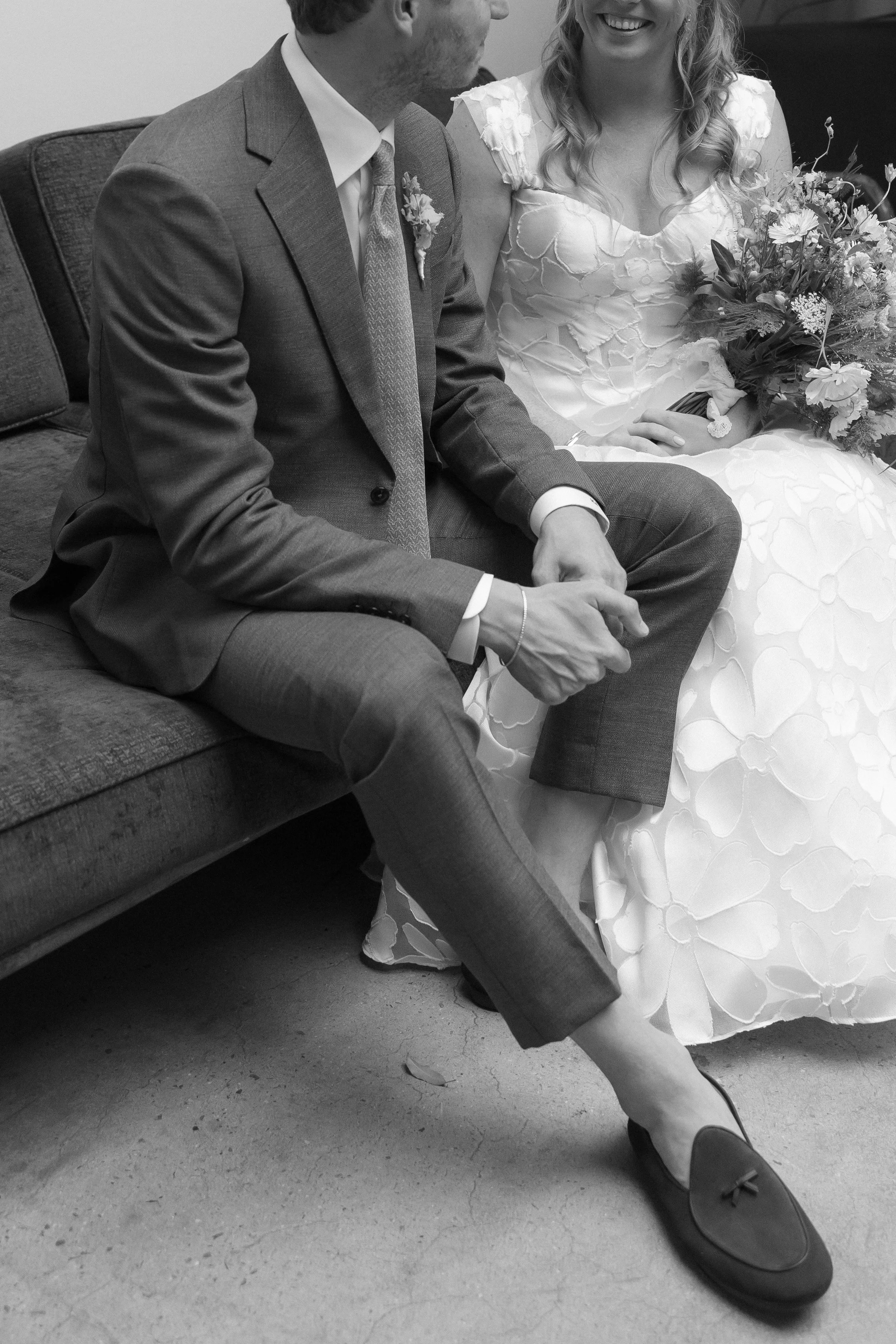 groom and bride getting ready at luxury wedding