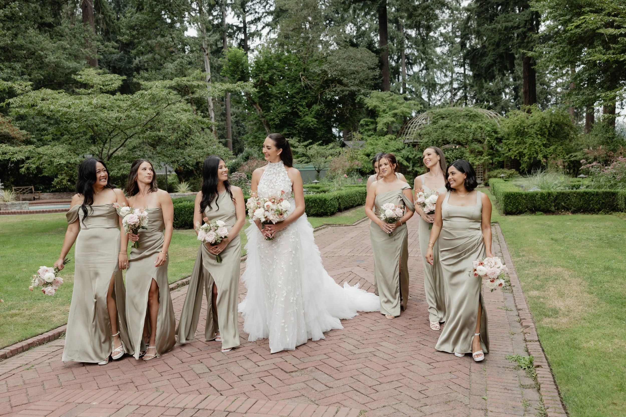 luxury wedding ceremony in a botanical garden
