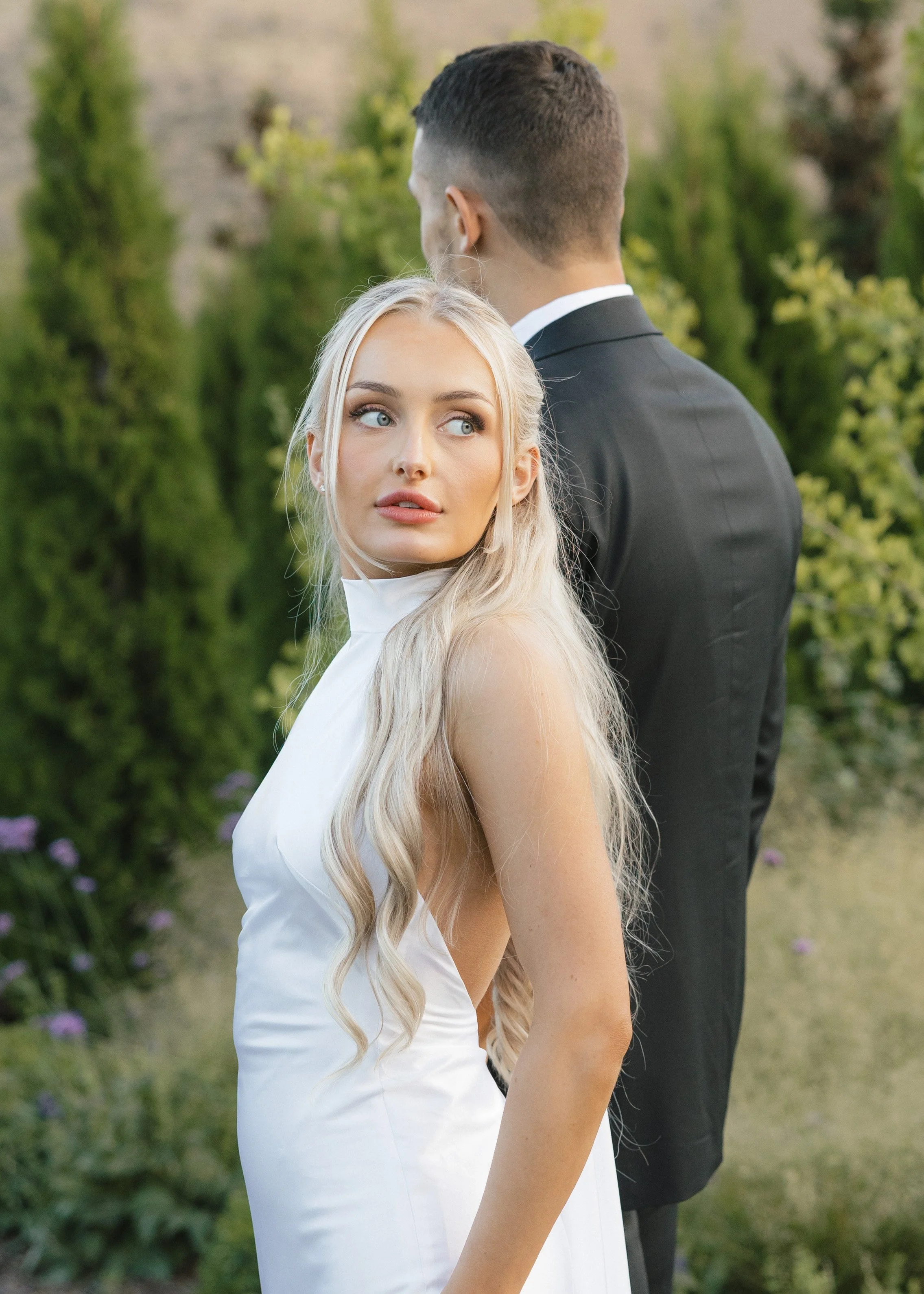 couple portrait at wedding in sonoma, california