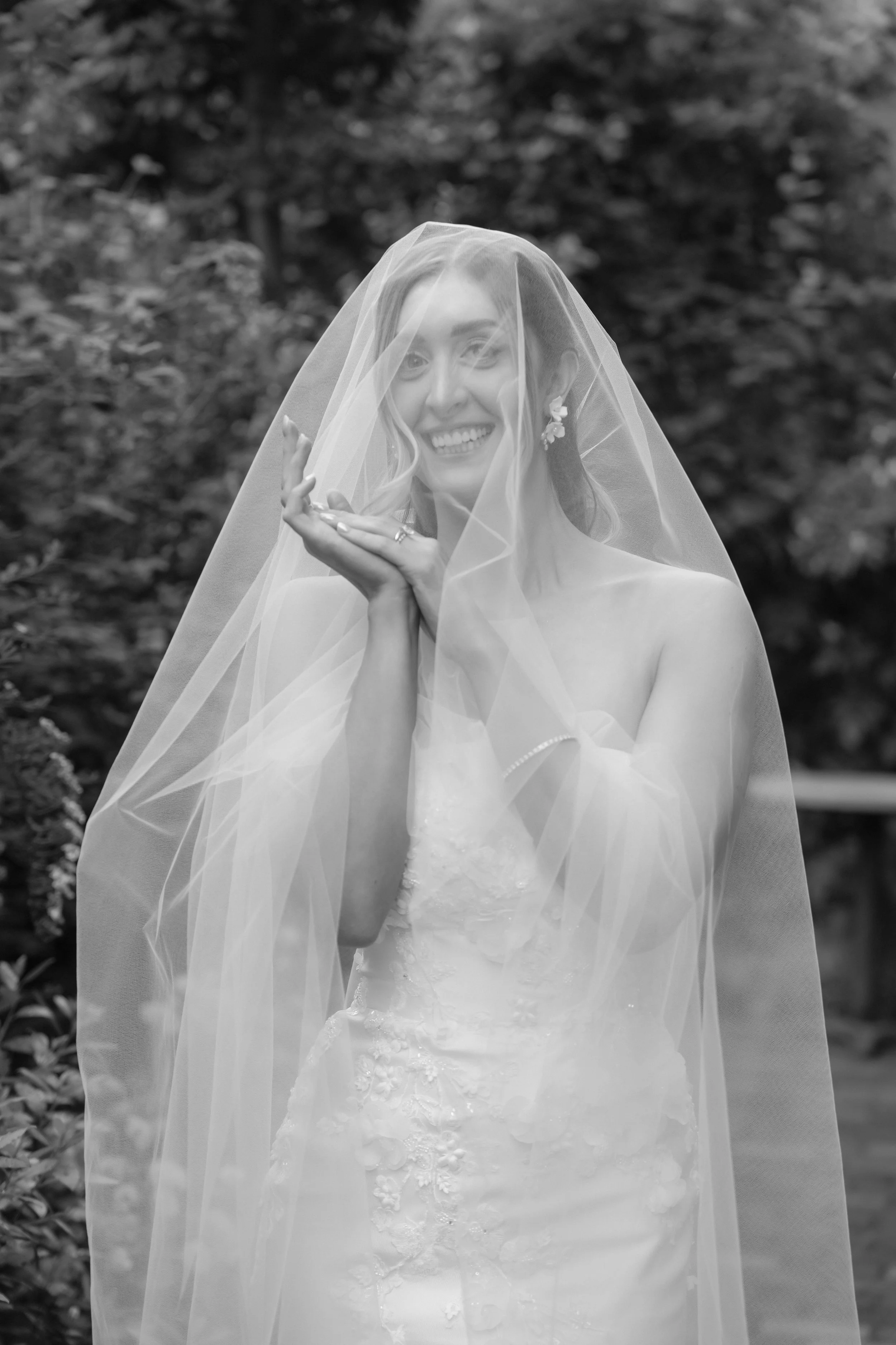 bridal portrait with veil