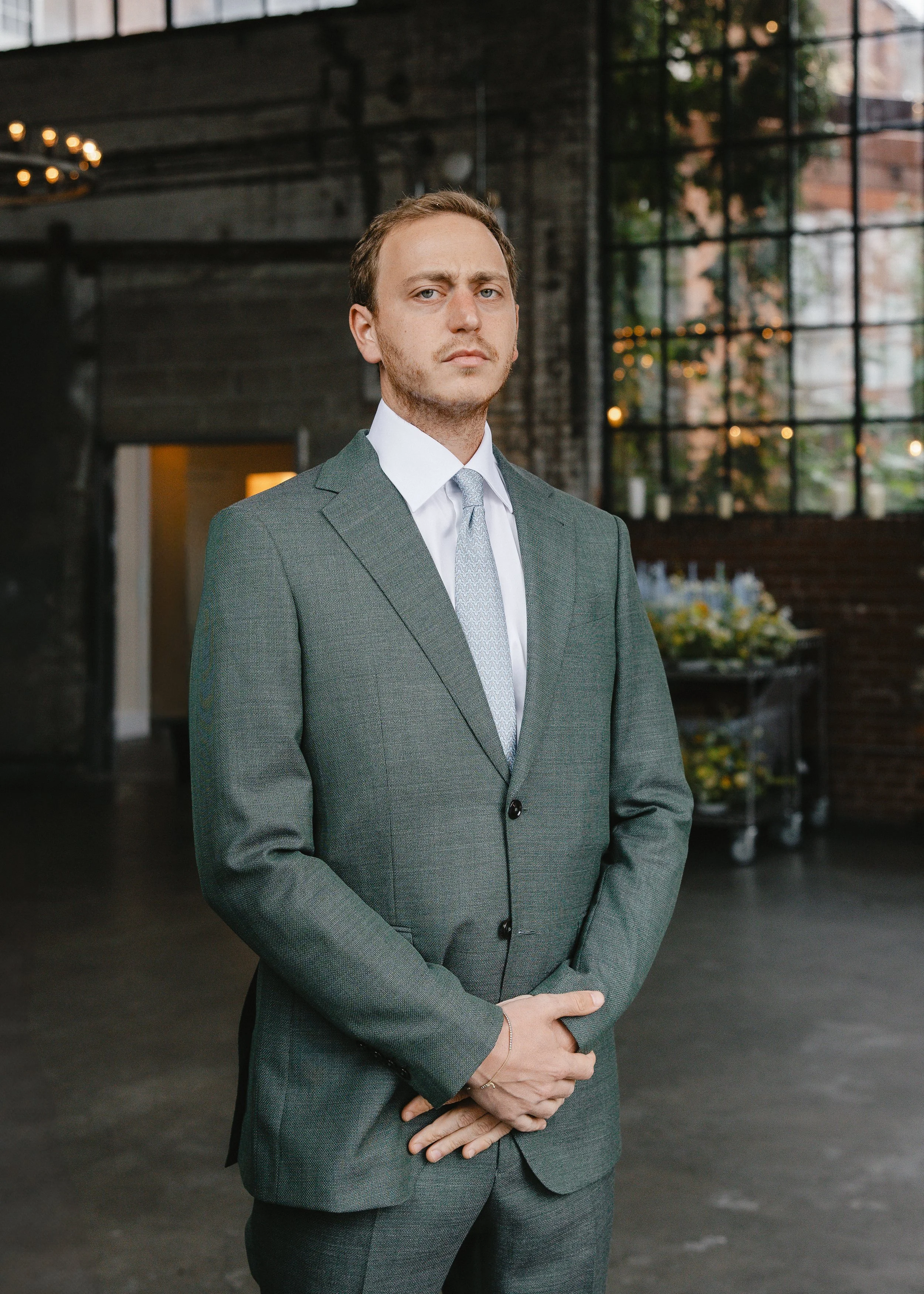 groom portrait at nyc loft venue
