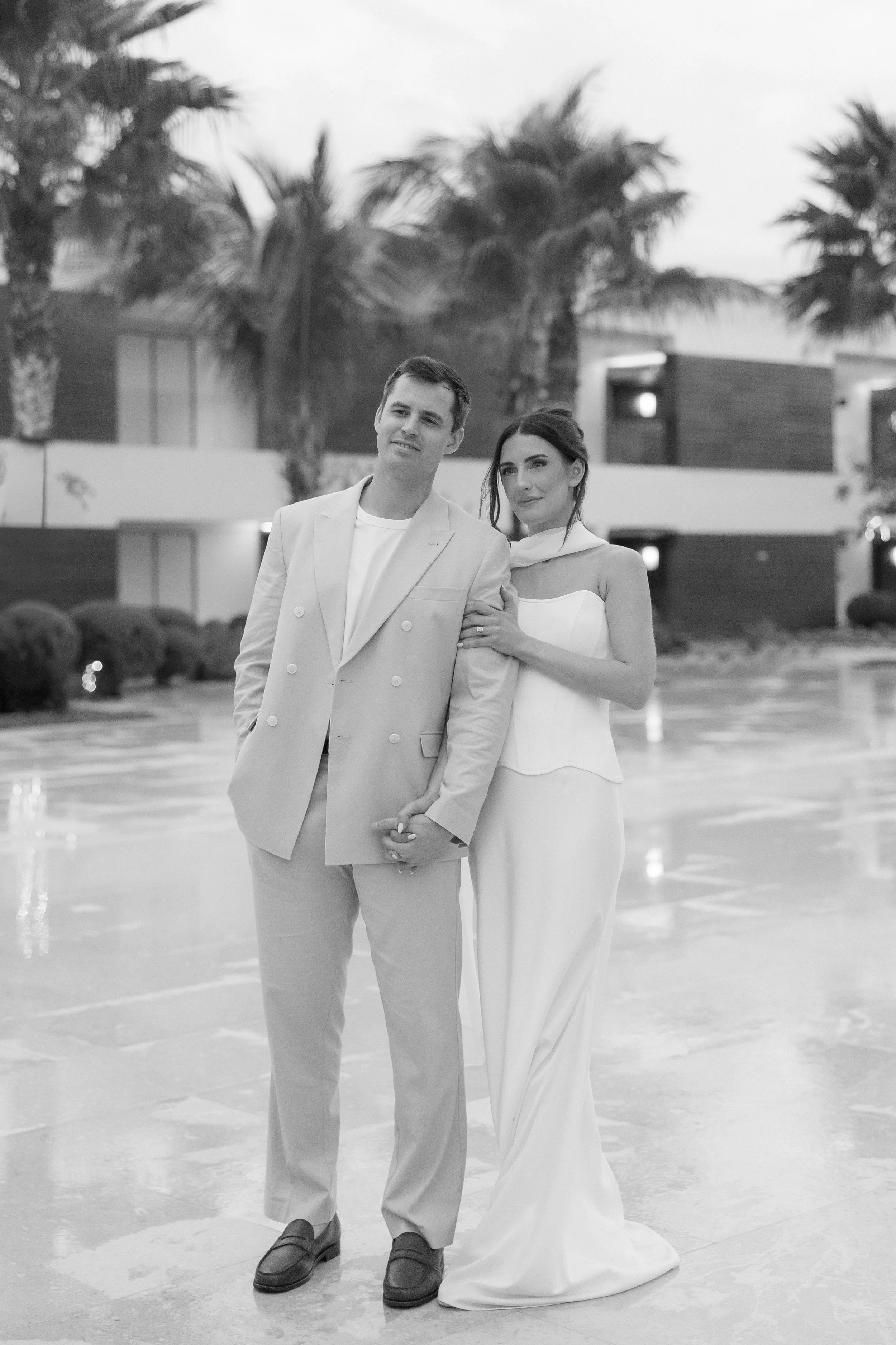 editorial couple portrait at luxury destination wedding in mexico