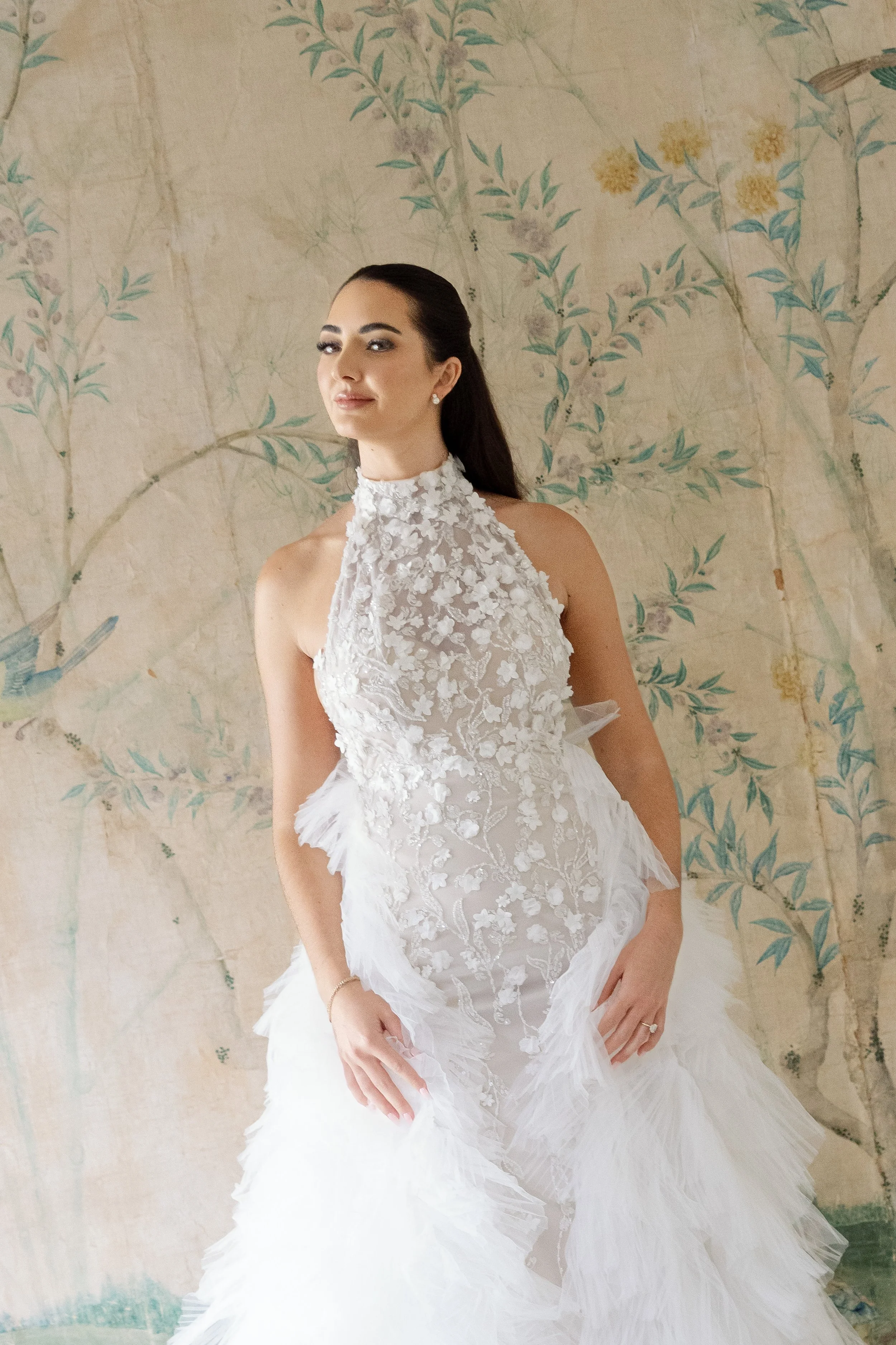 elegant bride portrait at lakewold gardens