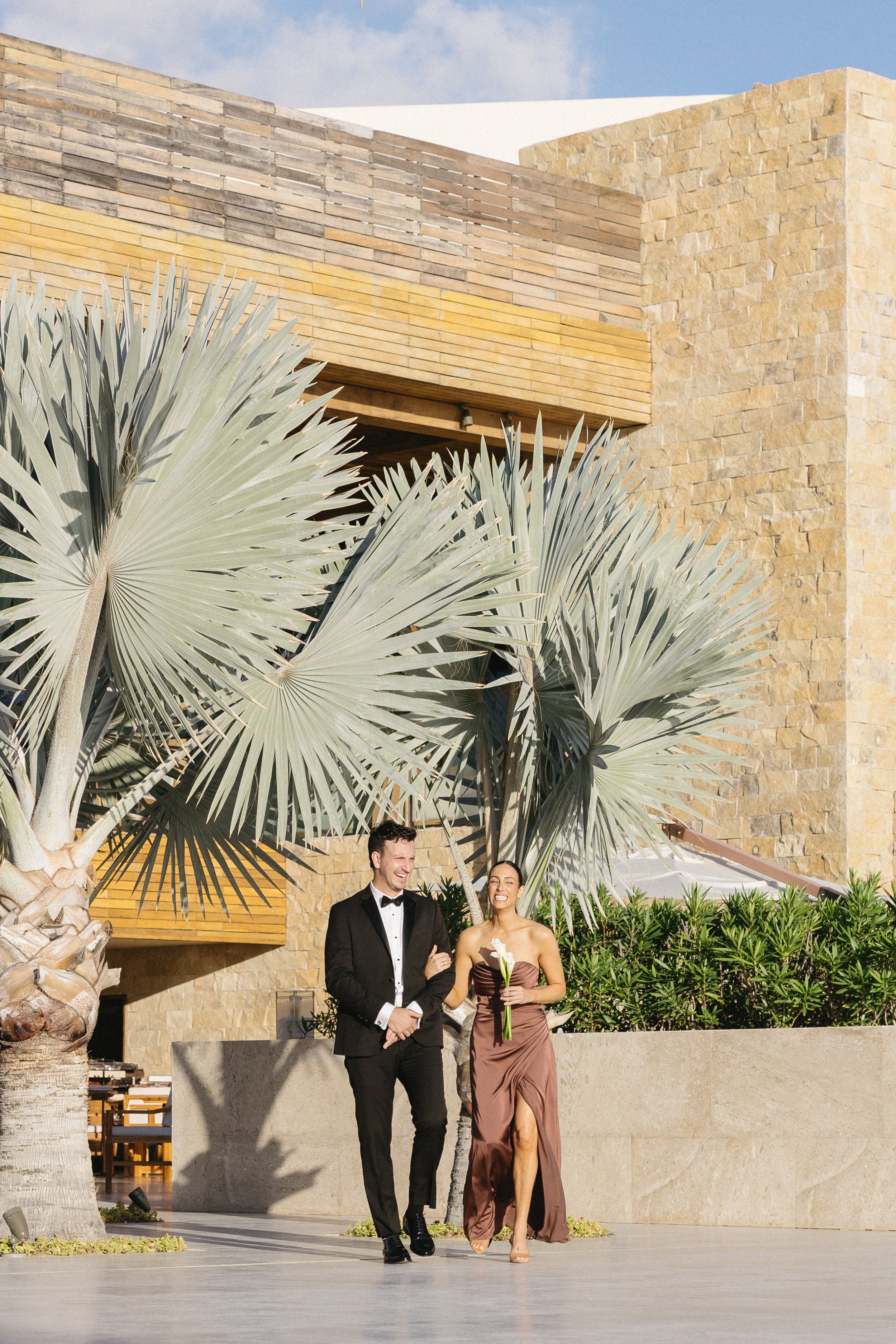 luxury destination wedding ceremony bridesmaids groomsmen